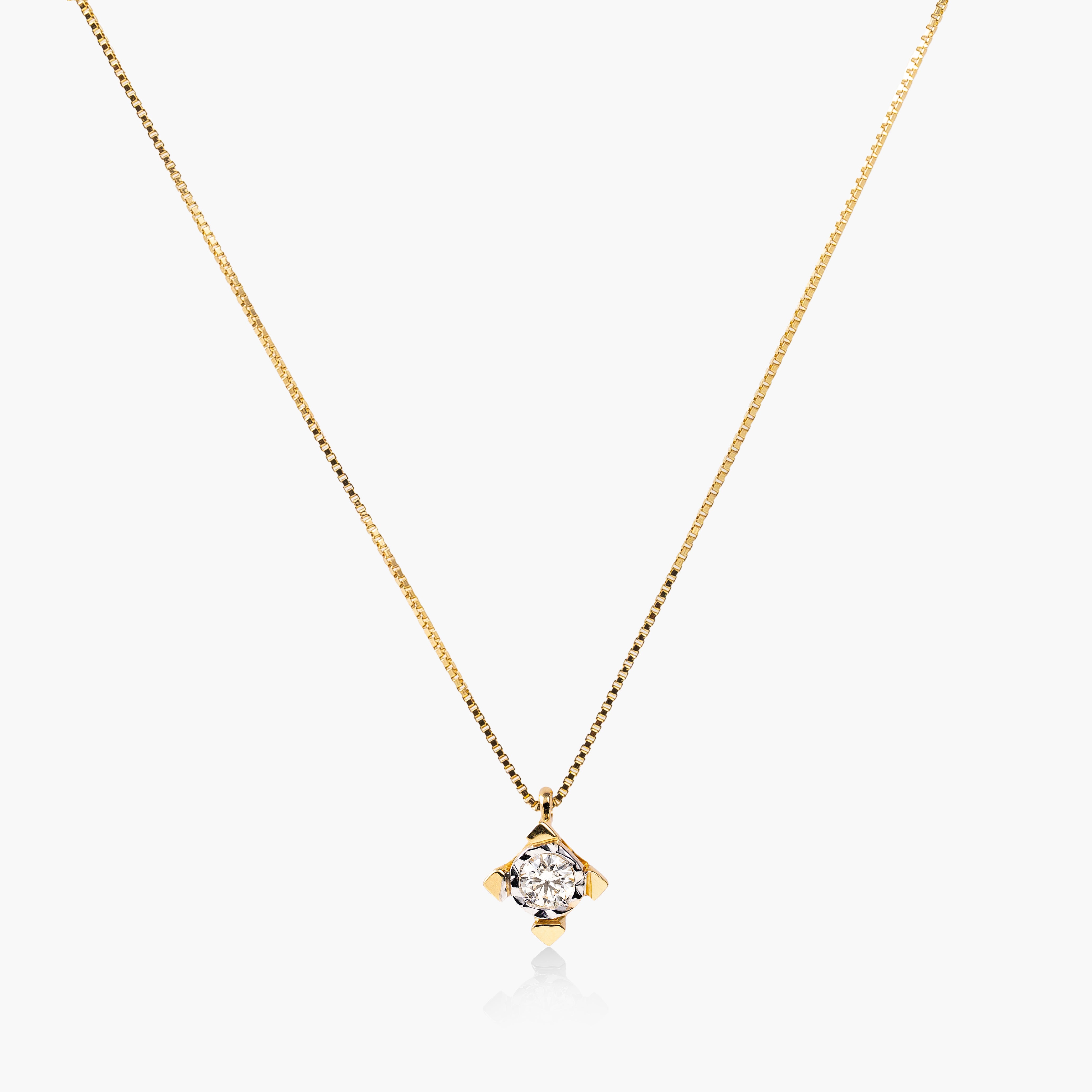 Colier aur galben 18k cu diamant
