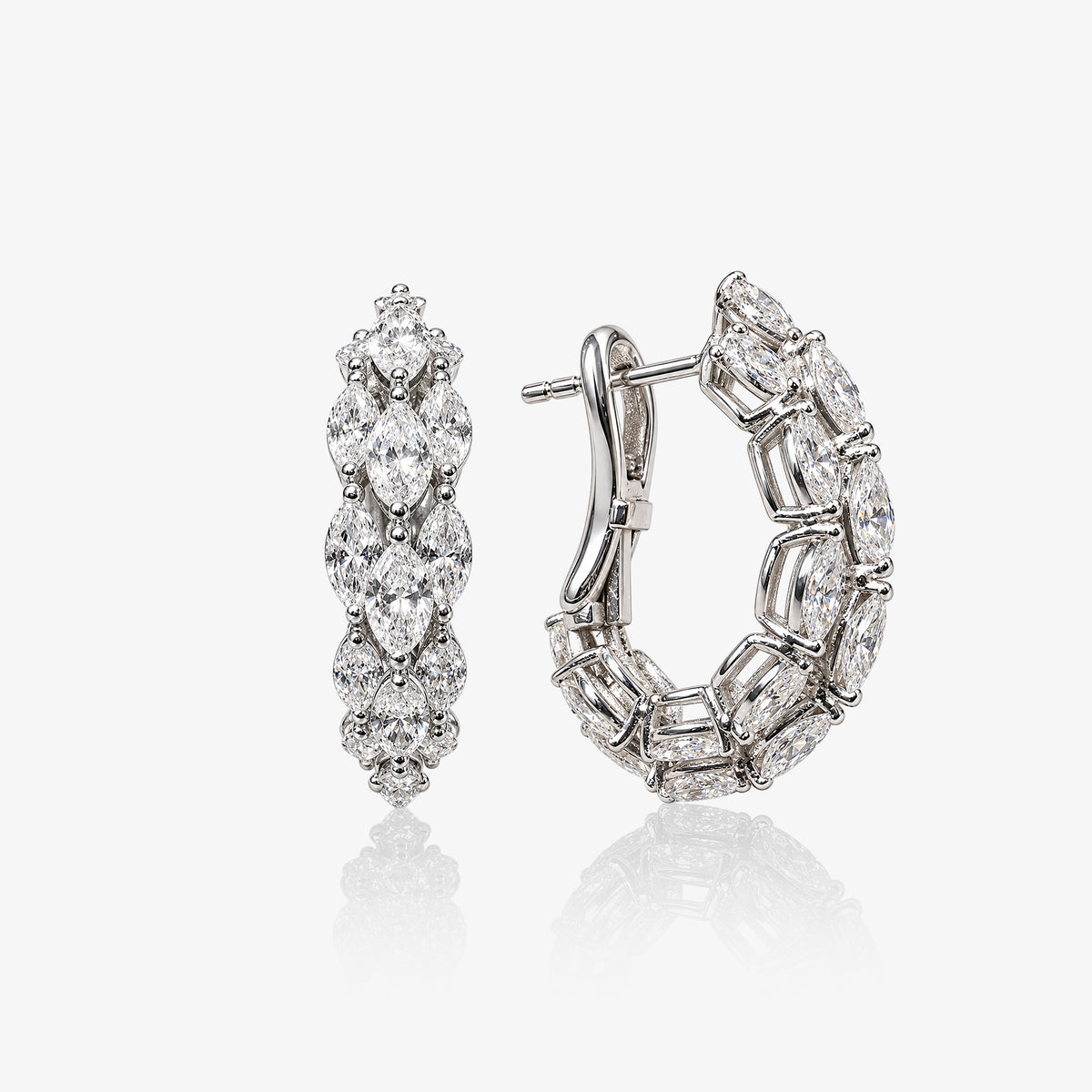 Cercei lungi din aur alb 18K cu diamante naturale 3,54 ct – KP0035225