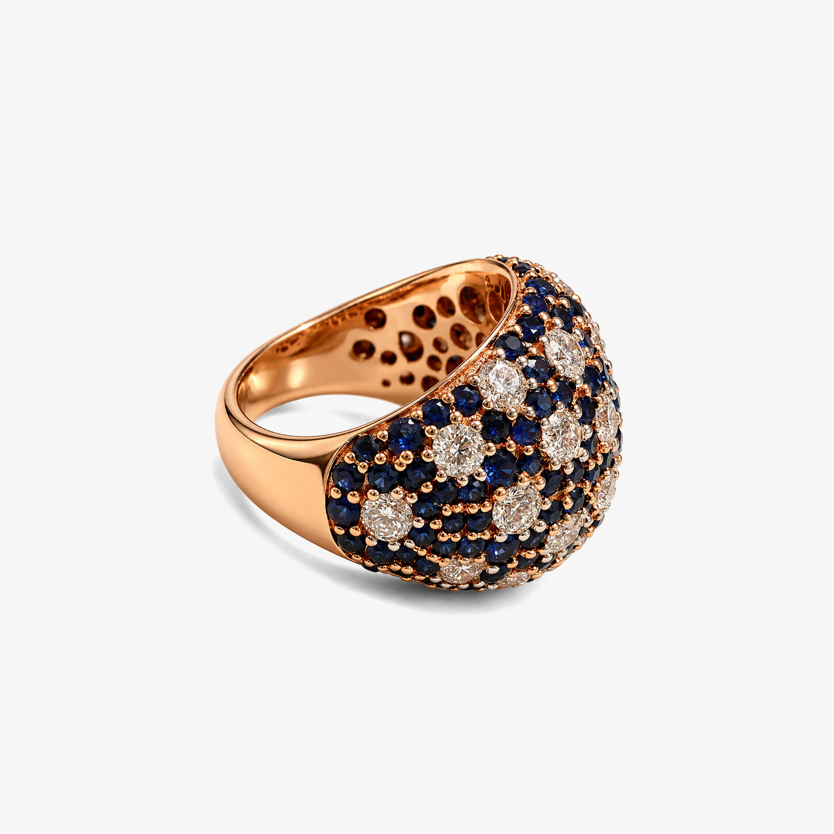 Inel din aur 18K cu safire și diamante (1,70 + 2,78 ct)