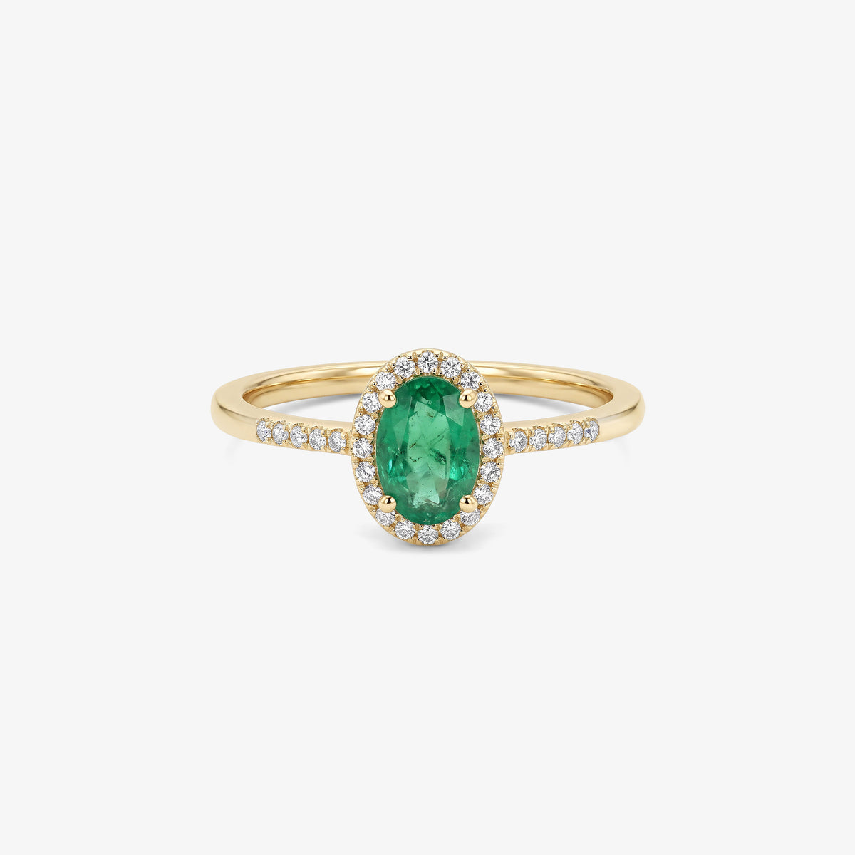 Inel din aur 18K cu smaralde și diamante (0,1 + 0,43 ct)