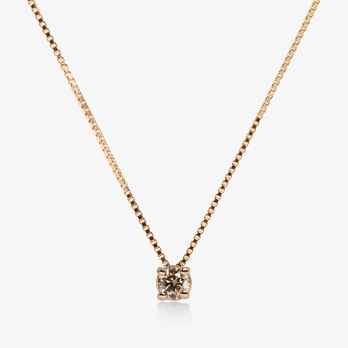 Colier aur roz 18k cu diamant brown