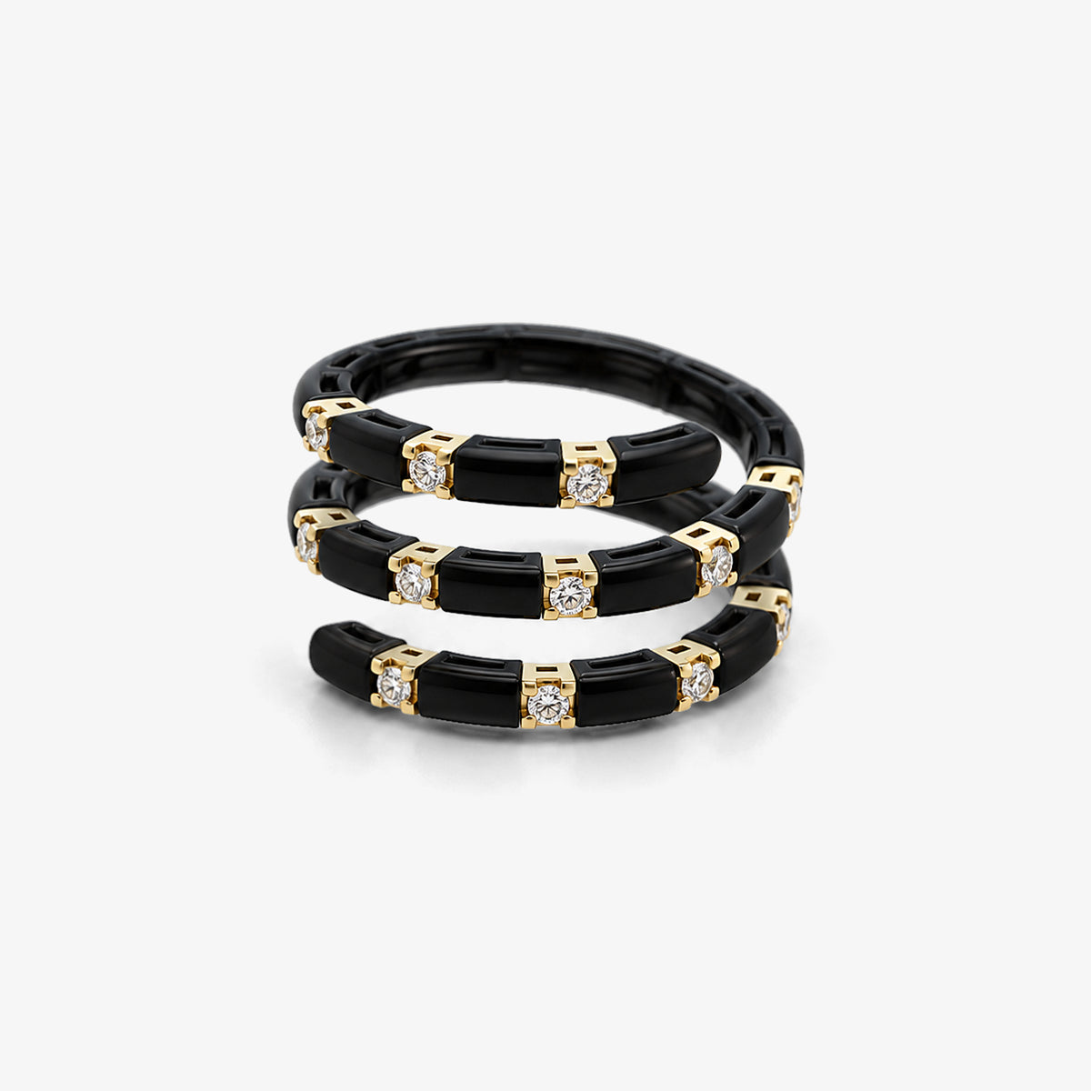 Inel din aur 18K și titan negru cu diamante 0,30 ct