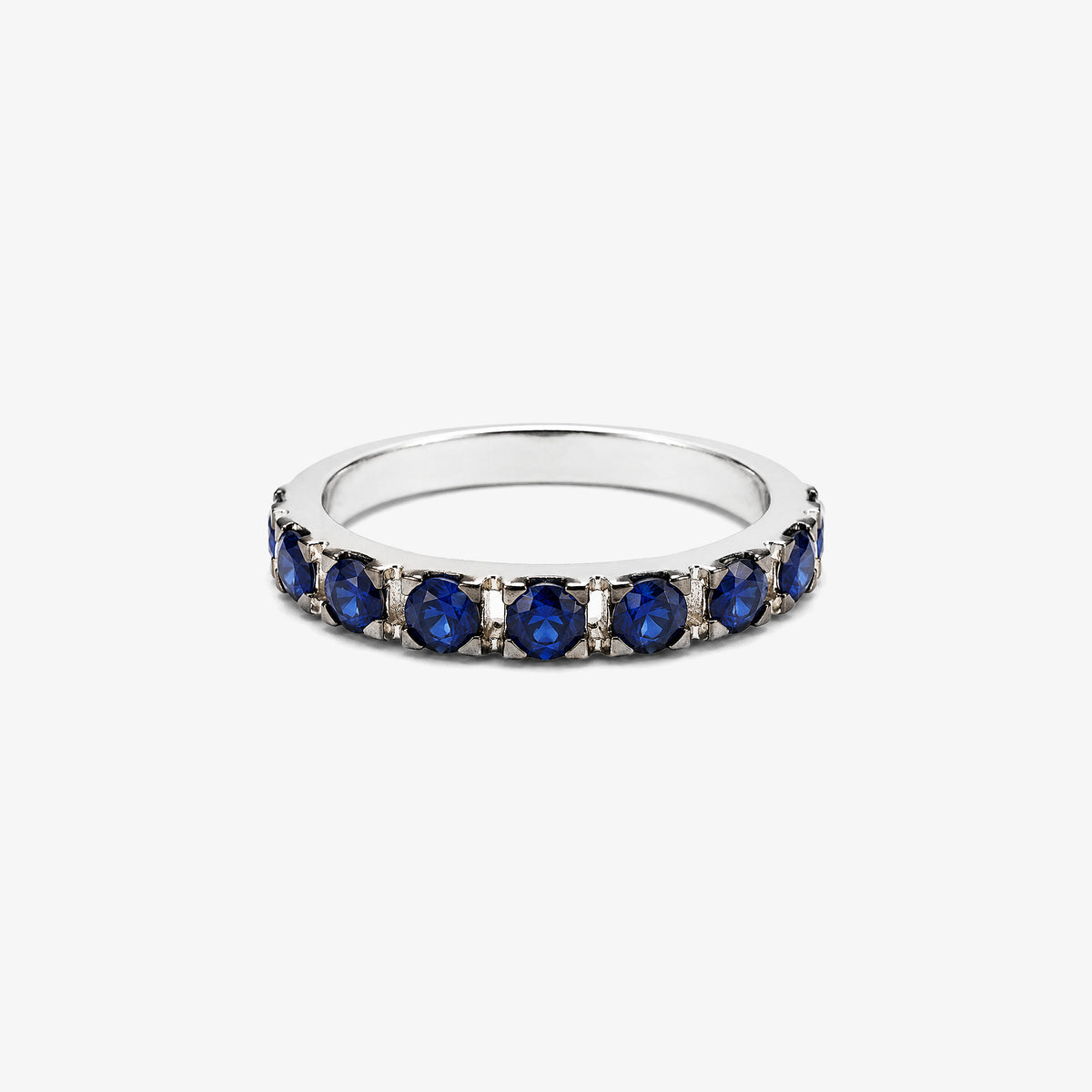 Inel semi-eternity din aur 18K cu safire 0,84 ct