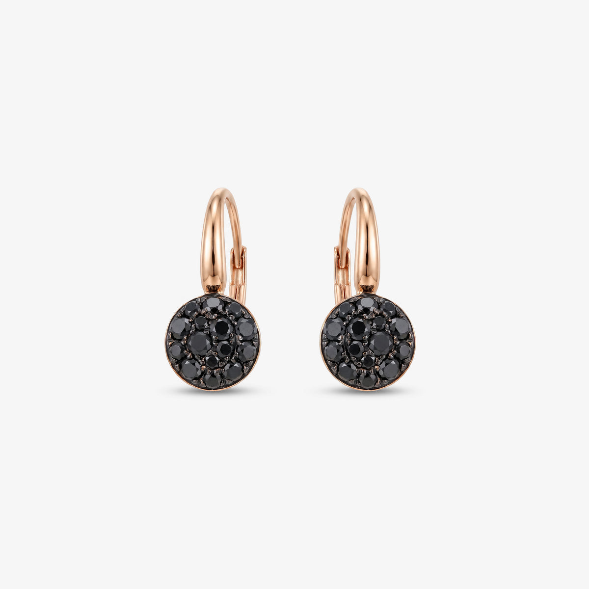 Cercei lungi din aur rose 18K cu diamante negre 0,48 ct – B1E1820