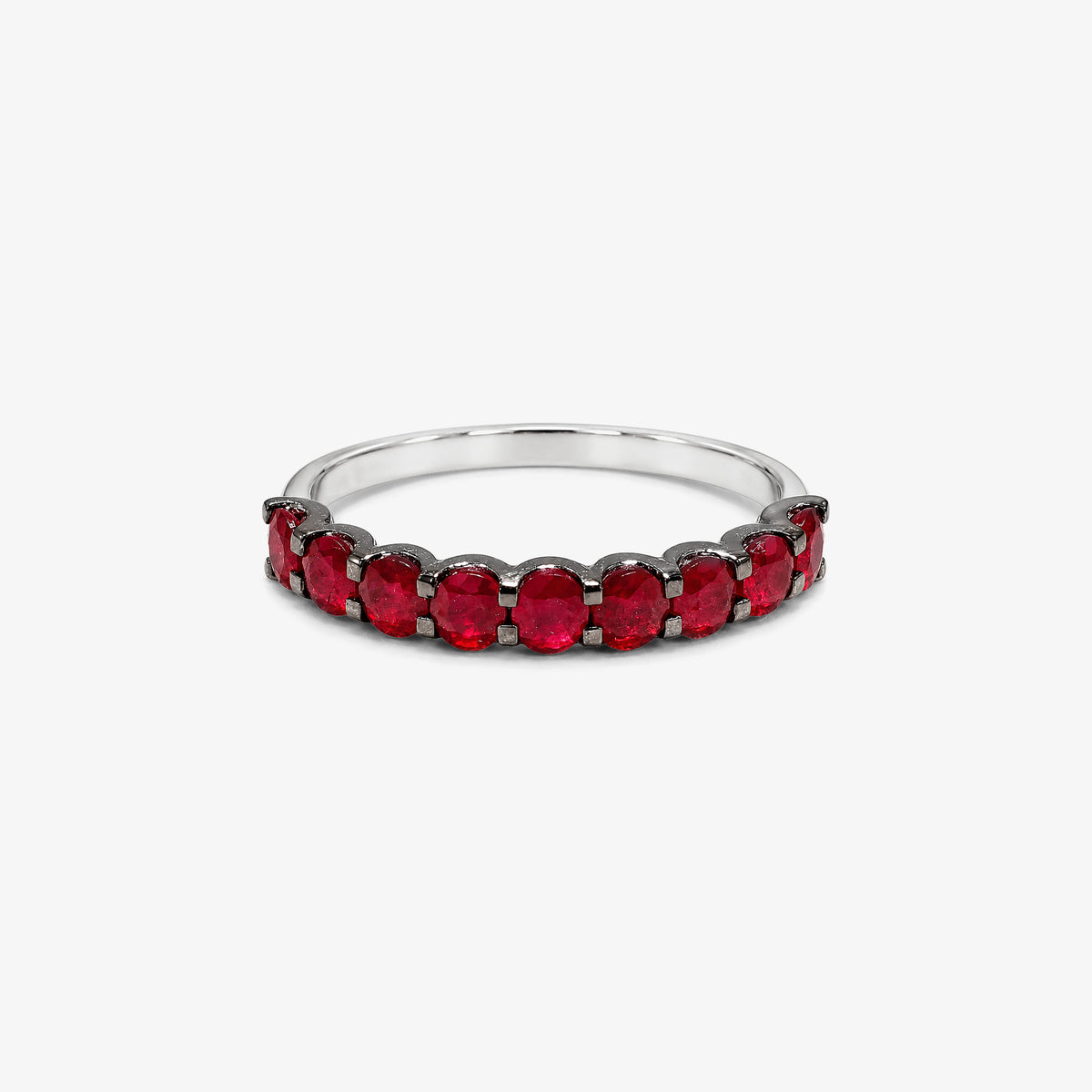 Inel semi-eternity din aur 18K cu rubine 1,20 ct
