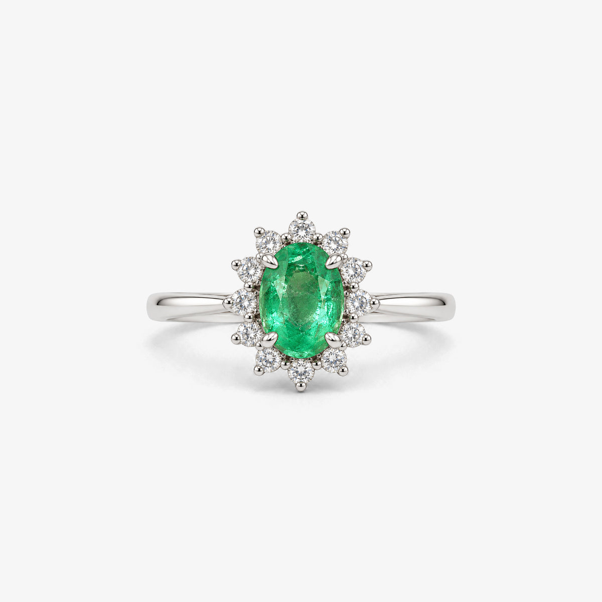 Inel din aur 18K cu smaralde și diamante (0,36 + 0,11 ct)