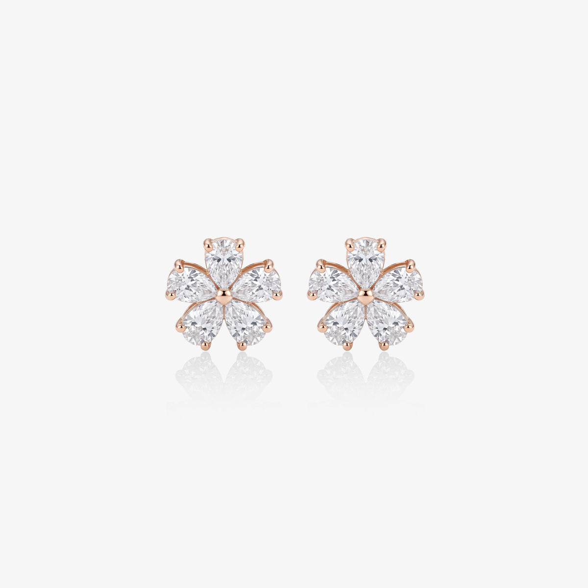 Cercei stud din aur rose 18K cu diamante naturale 1,00 ct – KP0035242
