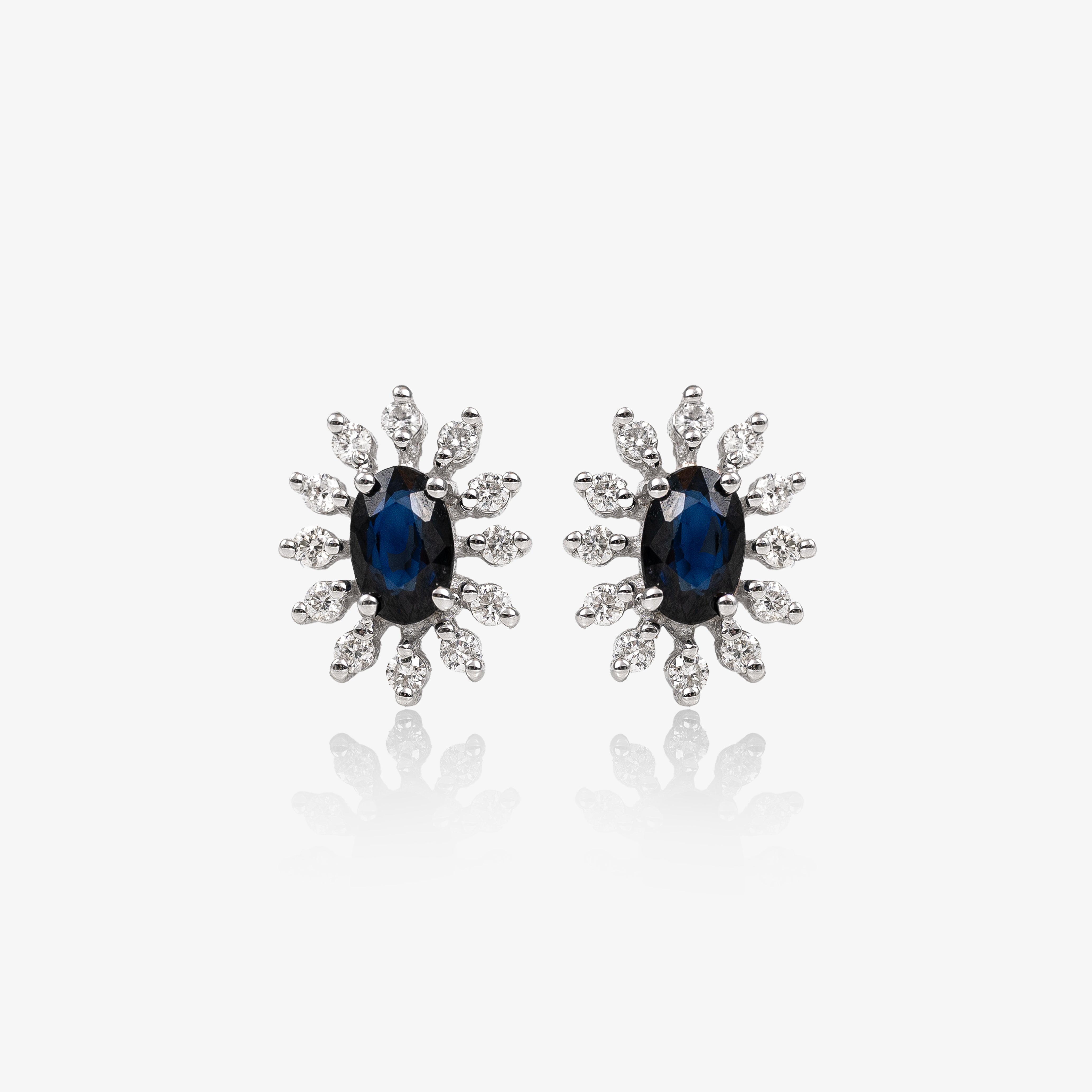 Cercei aur 18k cu safire 0.84 ct si diamante
