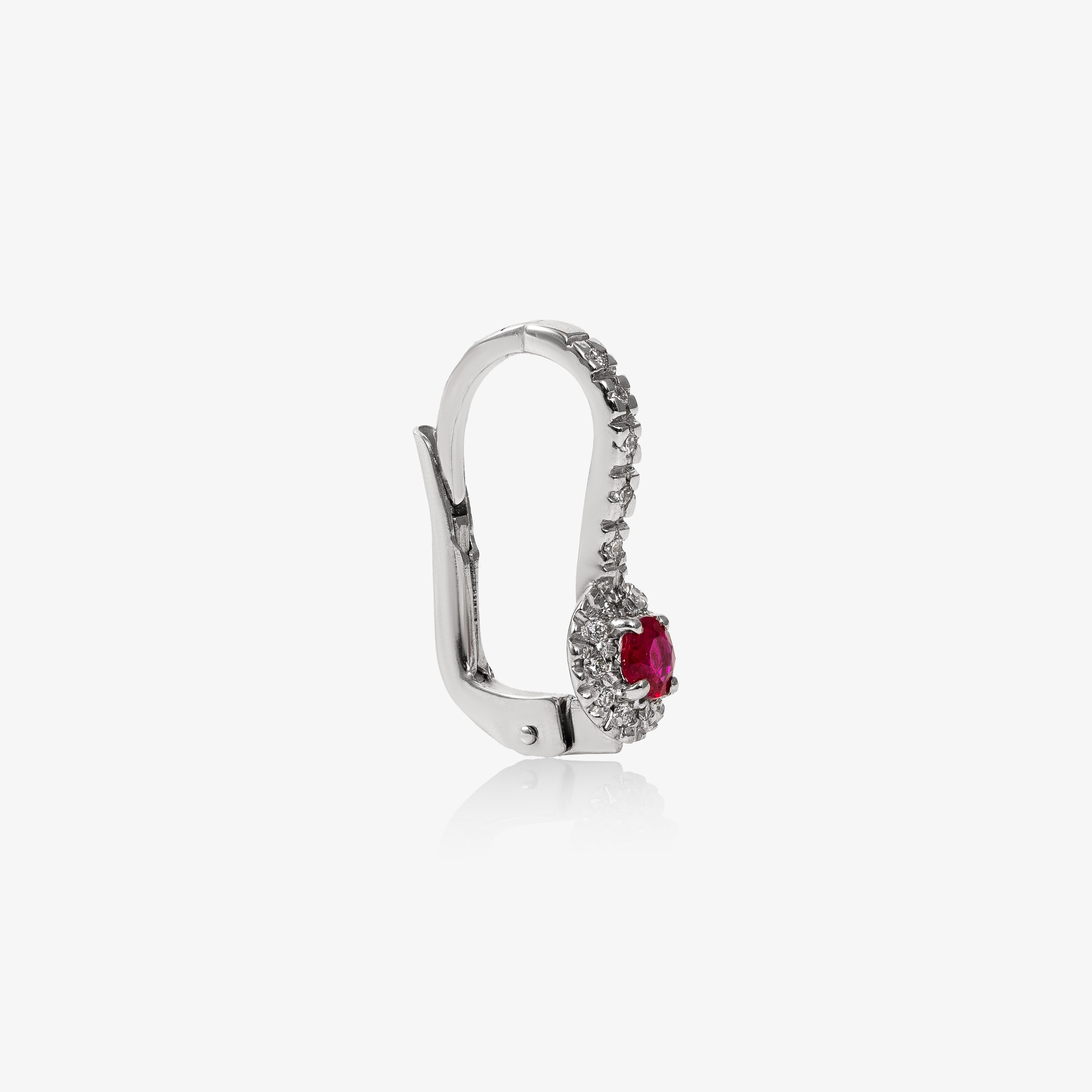 Cercei aur 18k cu rubine 0.34 ct si diamante 0.16 ct