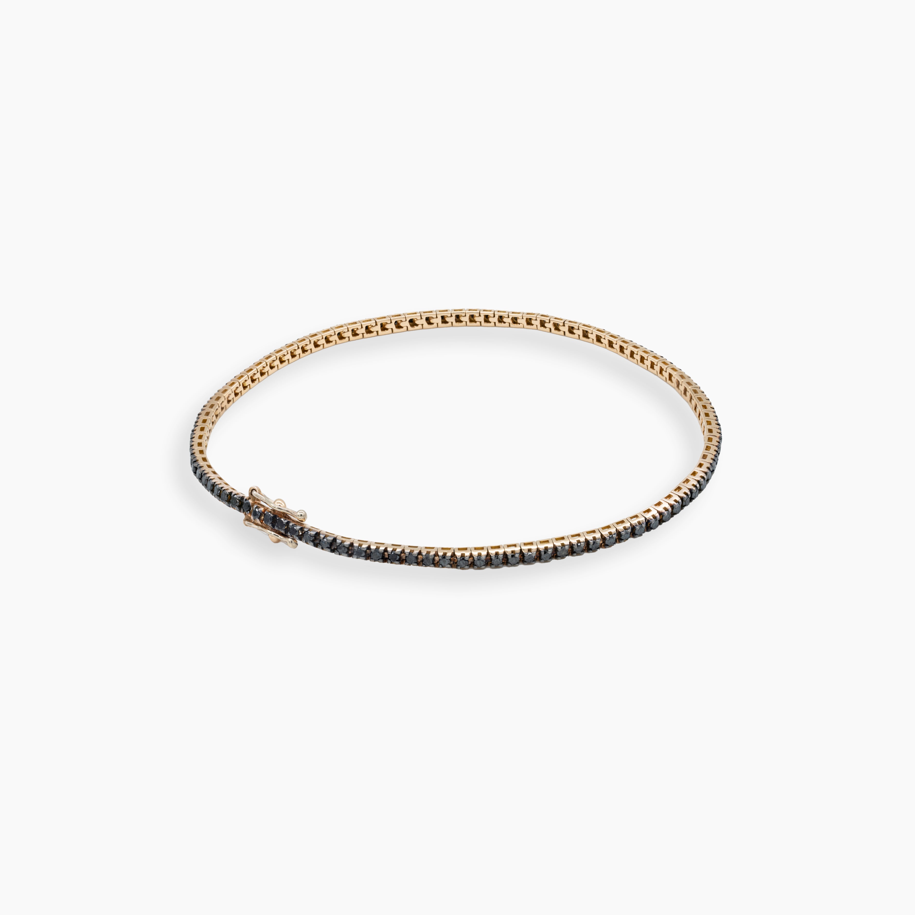 Black Diamonds Tennis Bracelet in Rose Gold 1ct