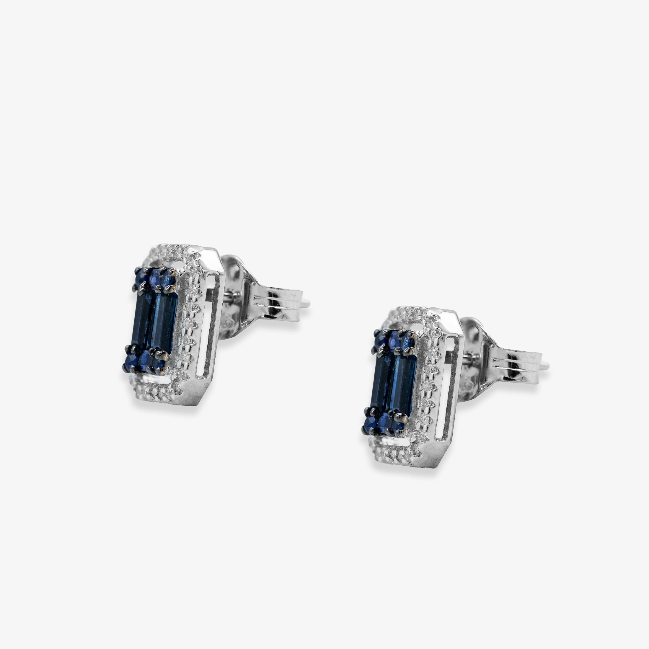 Cercei aur 18k cu safire 2.03 ct si diamante
