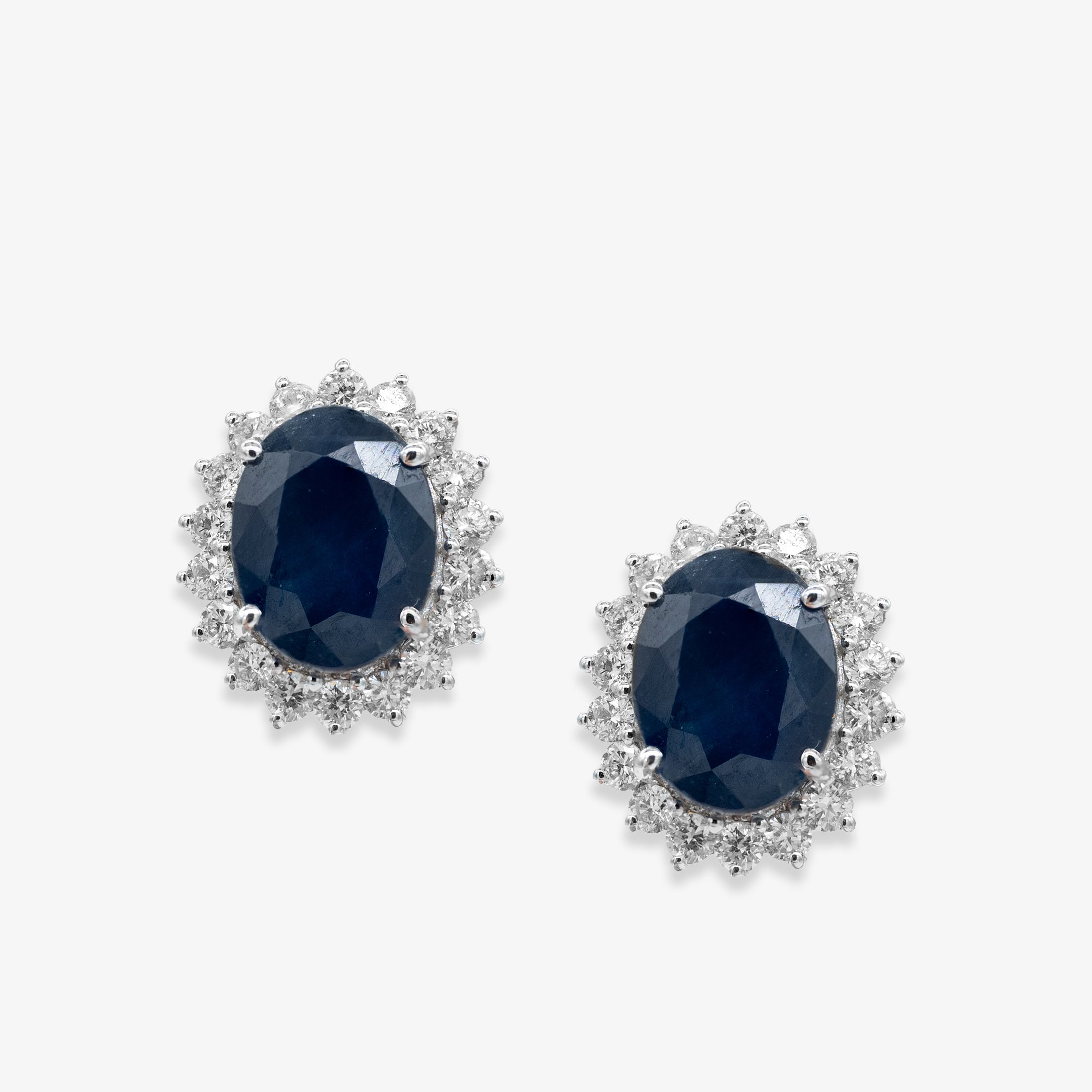 Cercei aur 18k cu safire 4.52 ct si diamante