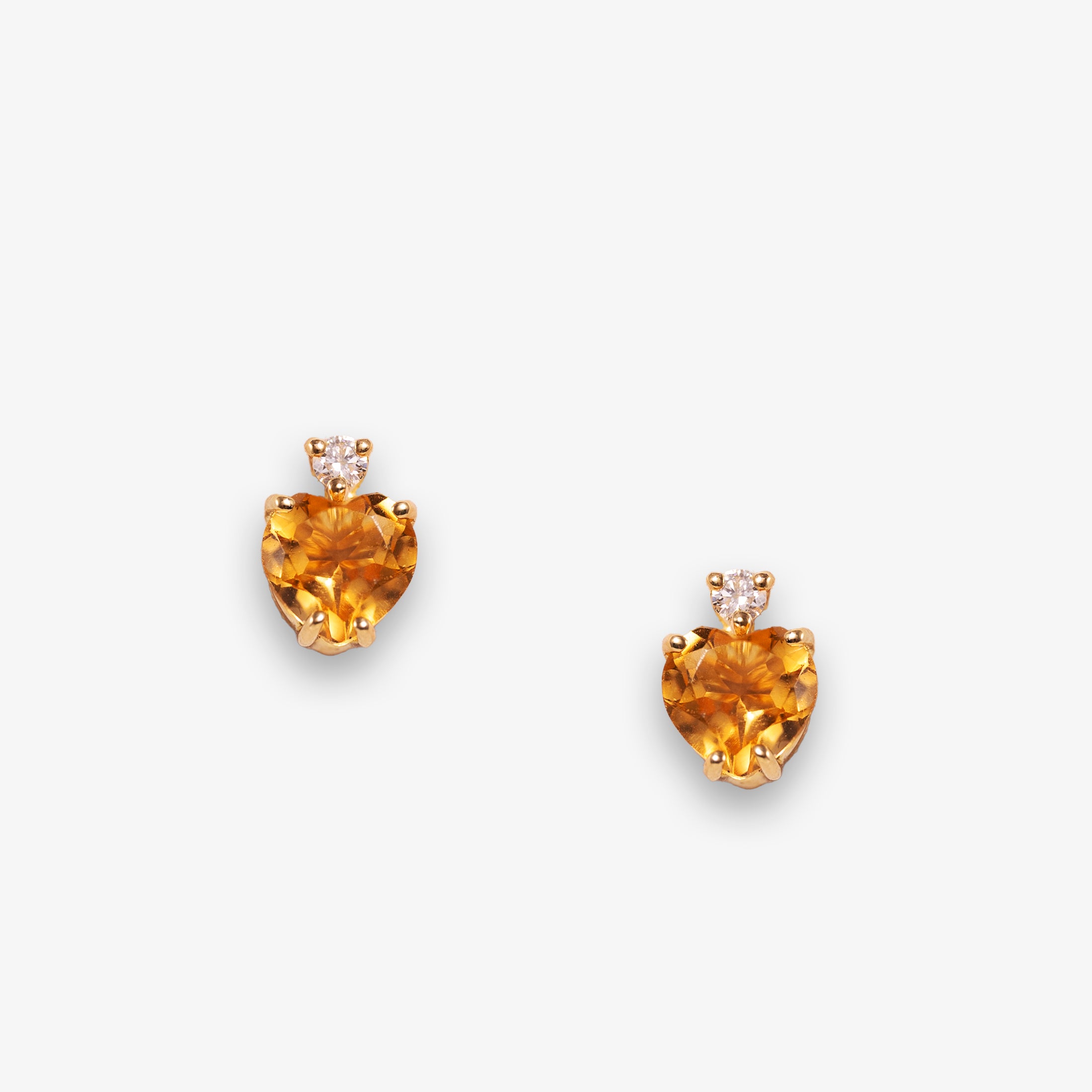 Cercei aur galben 18k cu citrine si diamante