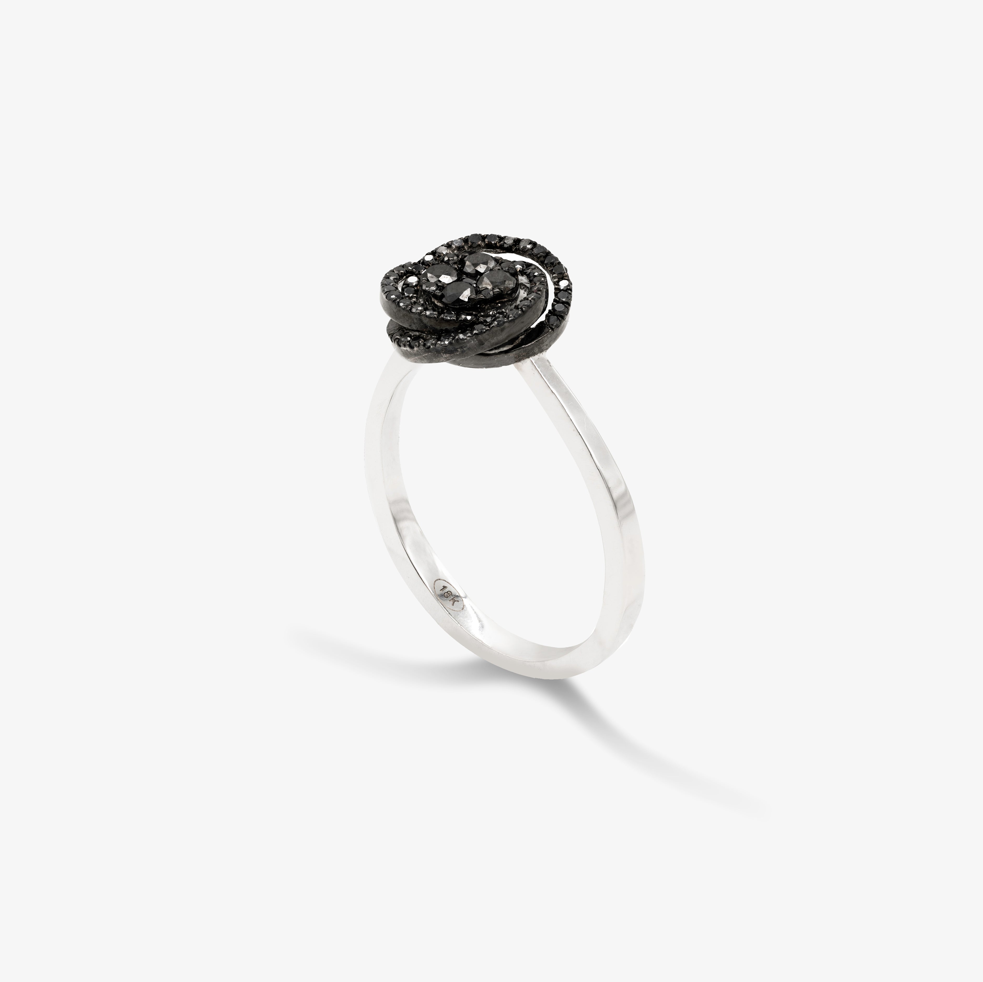 Inel aur 18k cu diamante negre 0.29 ct