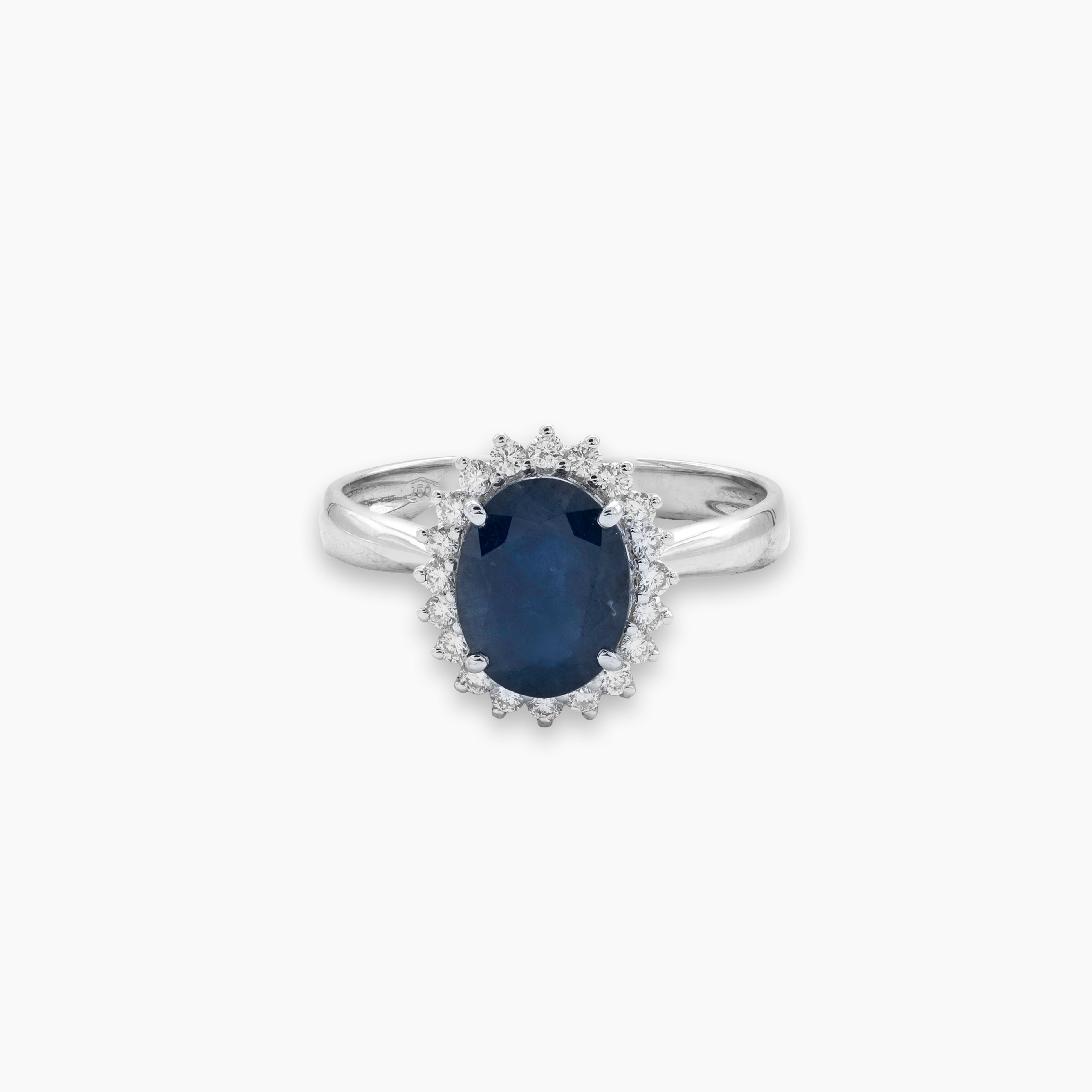 Inel aur 18k cu safir 2.42 ct si diamante 0.26 ct