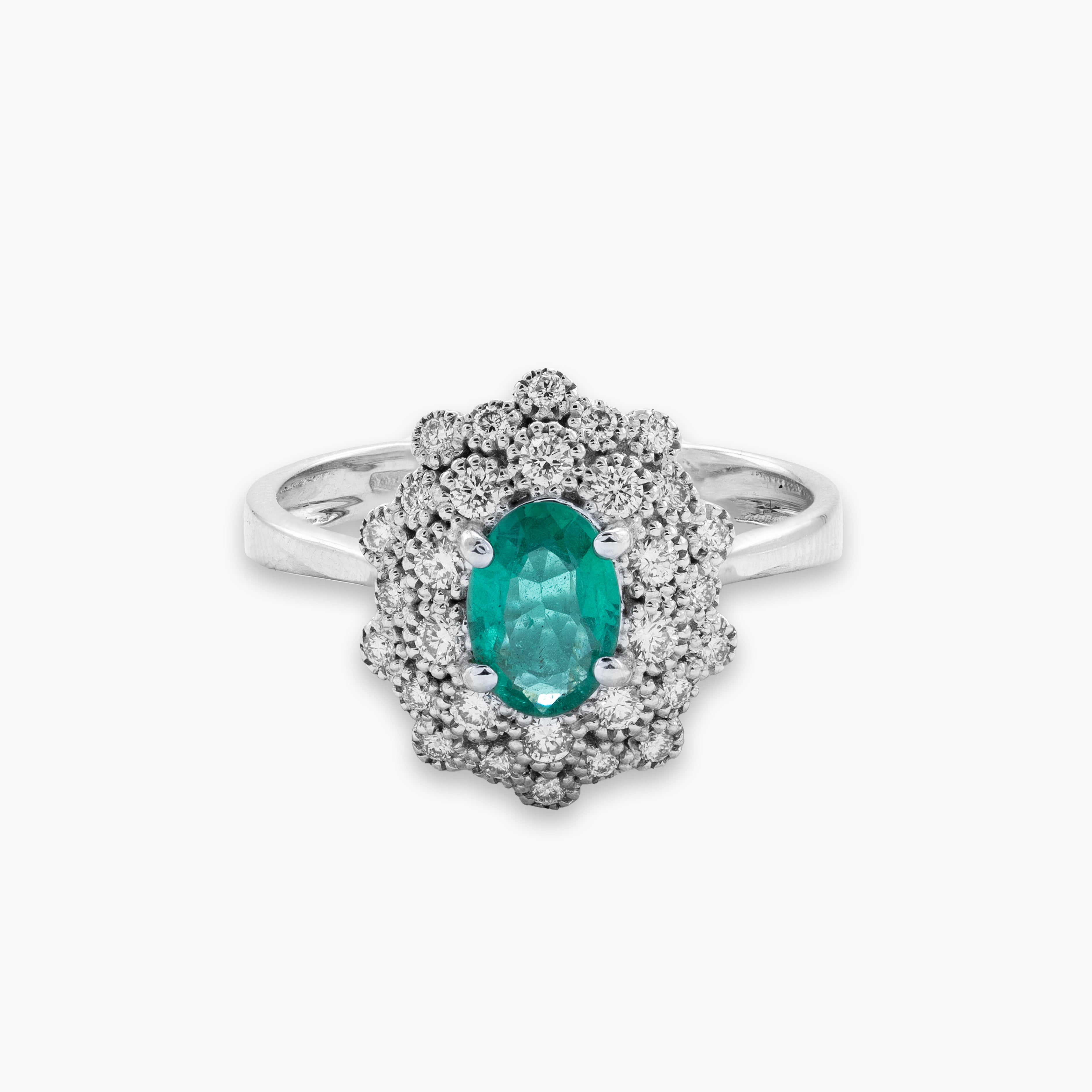 Inel aur 18k cu smarald 0.61 ct si diamante 0.40 ct