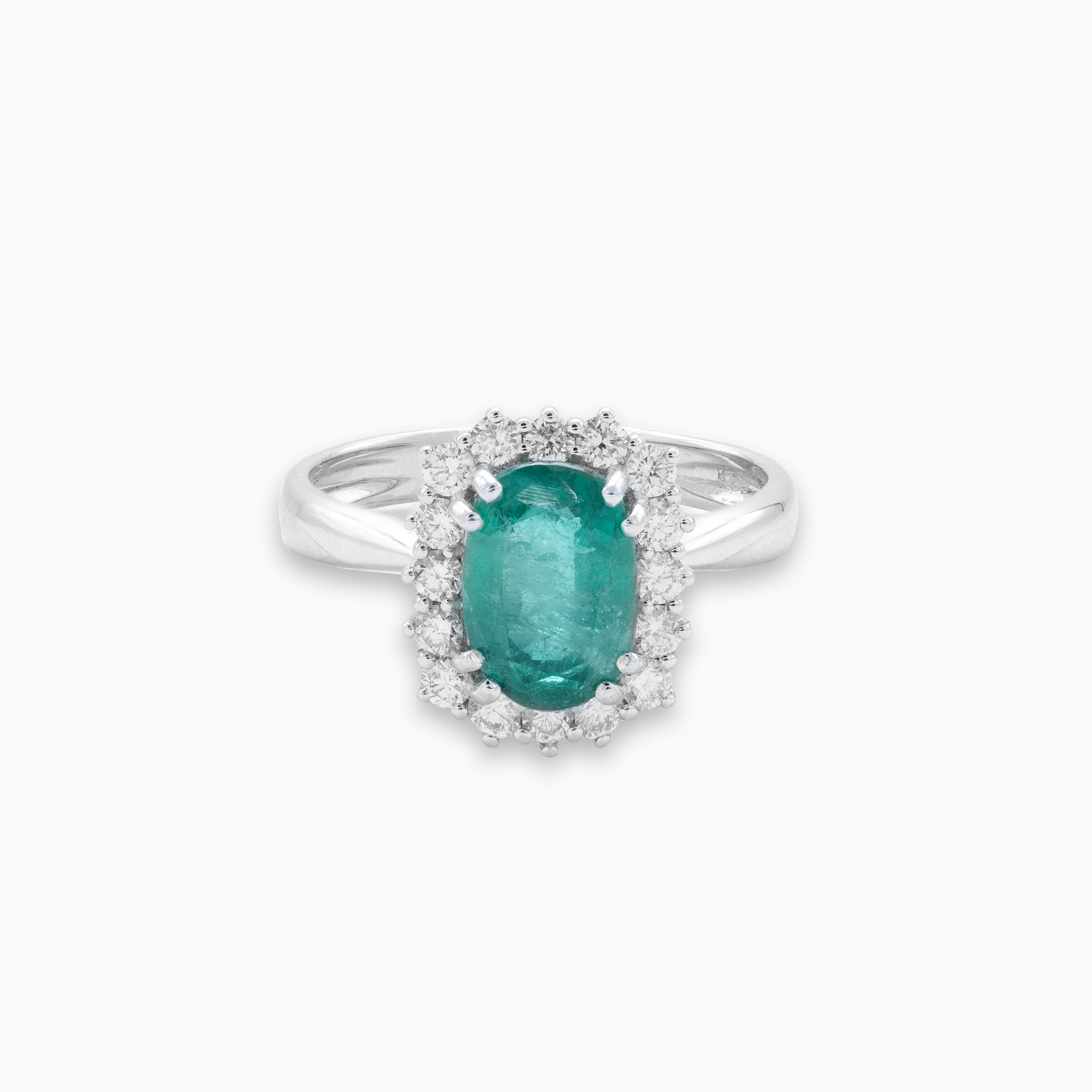 Inel aur 18k cu smarald central 2.91 ct si diamante 0.49 ct