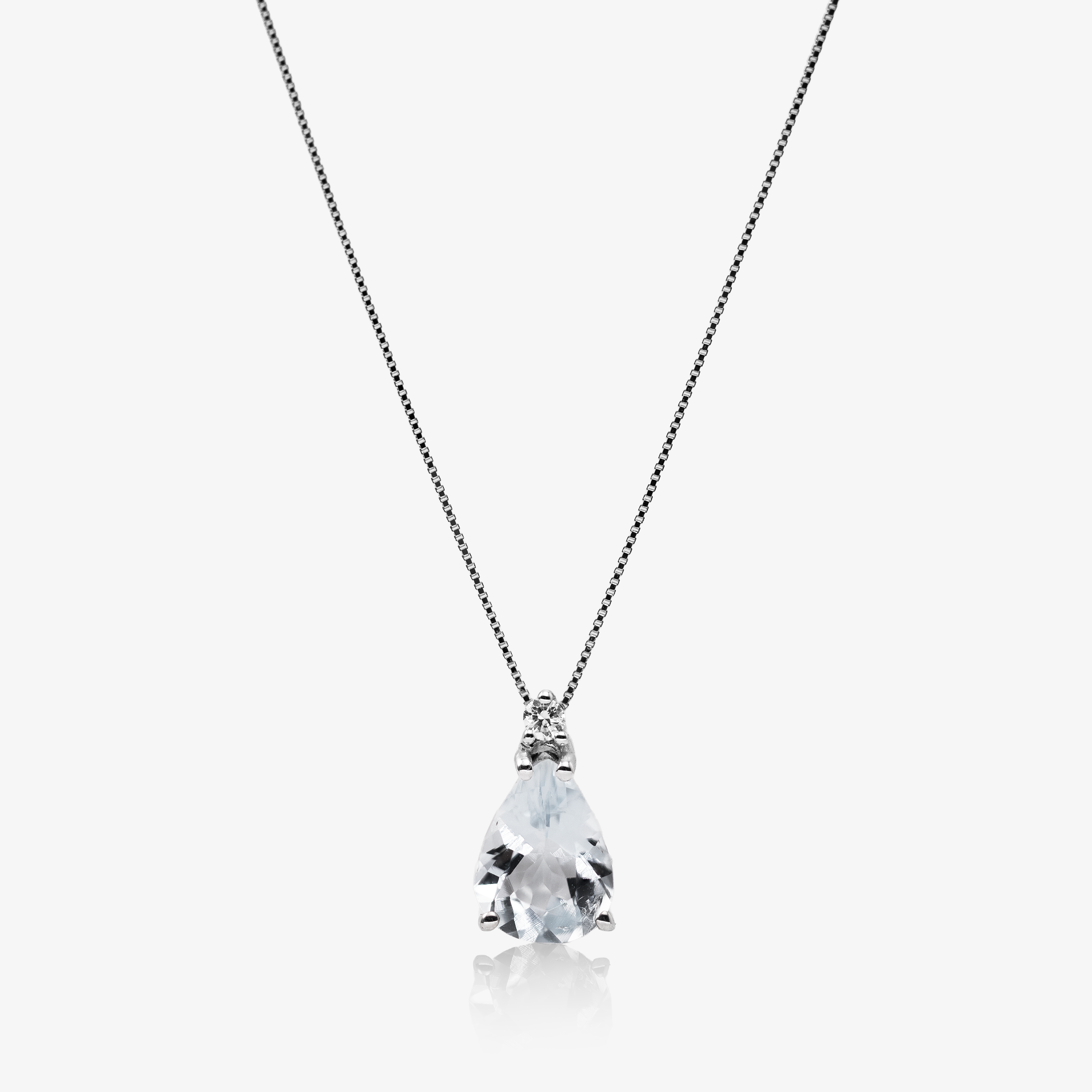 Colier aur 18k cu aquamarine 1.26 ct si diamante