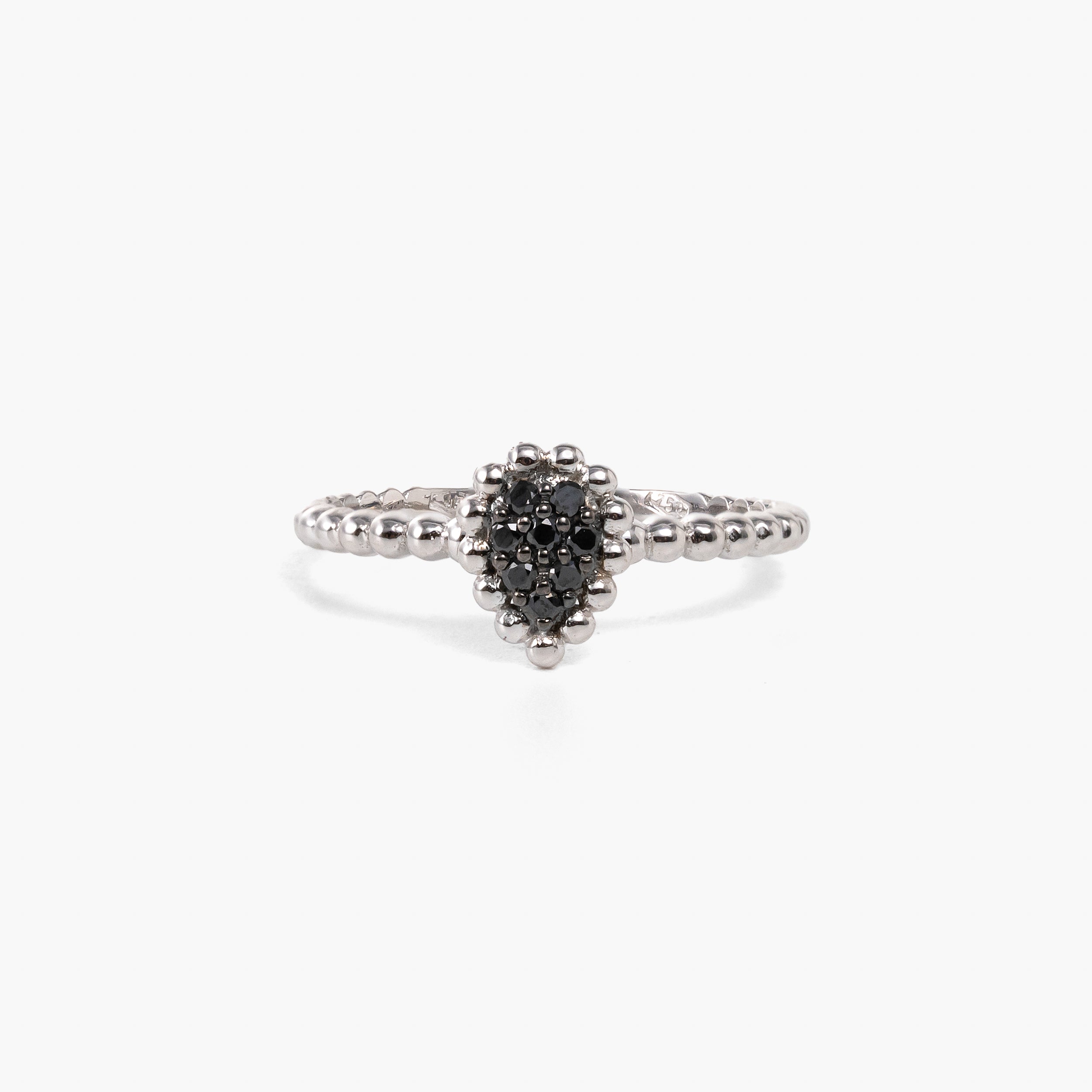 Inel aur 18k cu diamante negre 0.10 ct