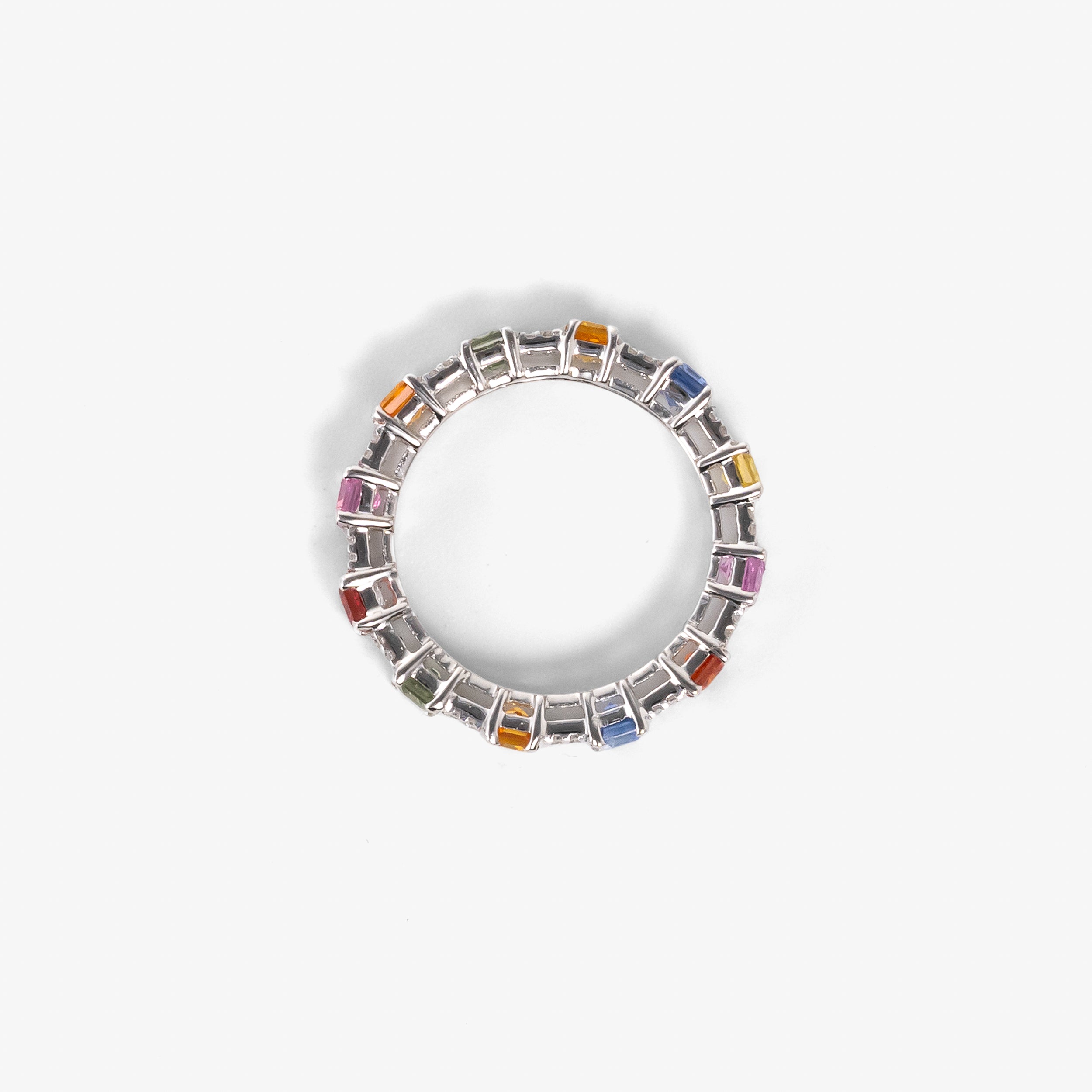 Inel aur 18k cu safire colorate 3.86 ct diamante