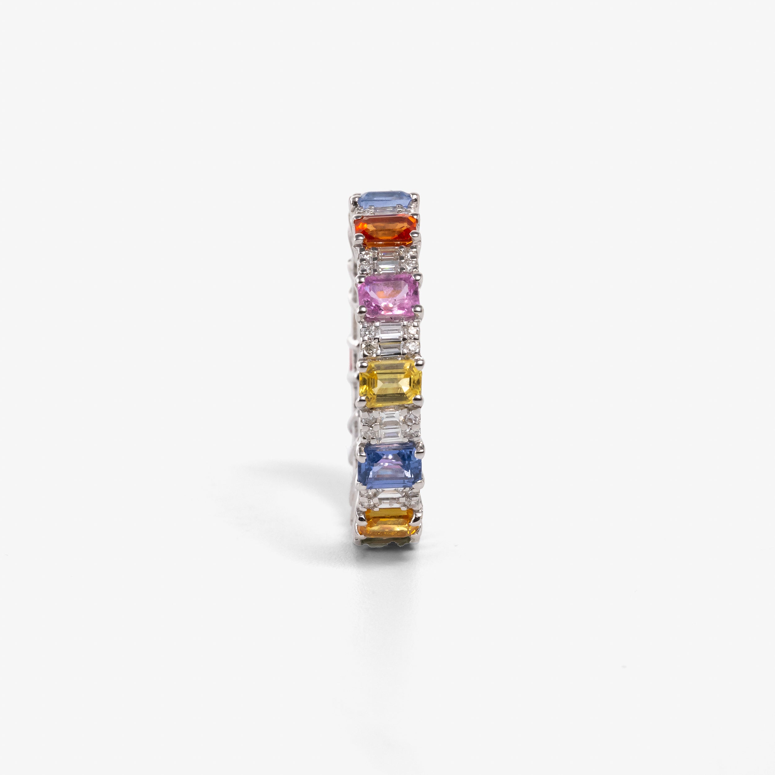 Inel aur 18k cu safire colorate 3.86 ct diamante