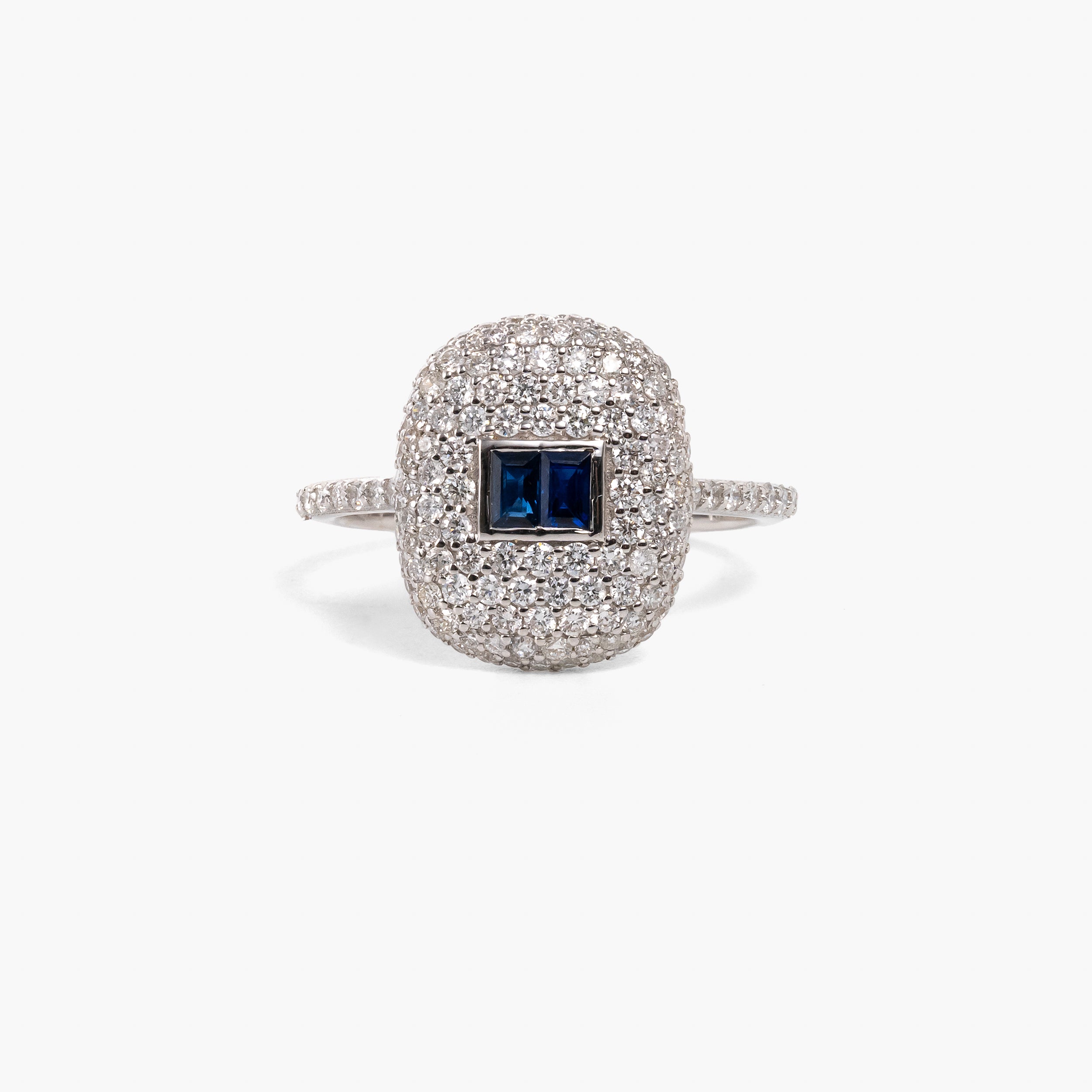 Inel aur 18k cu safire si diamante 0.95 ct