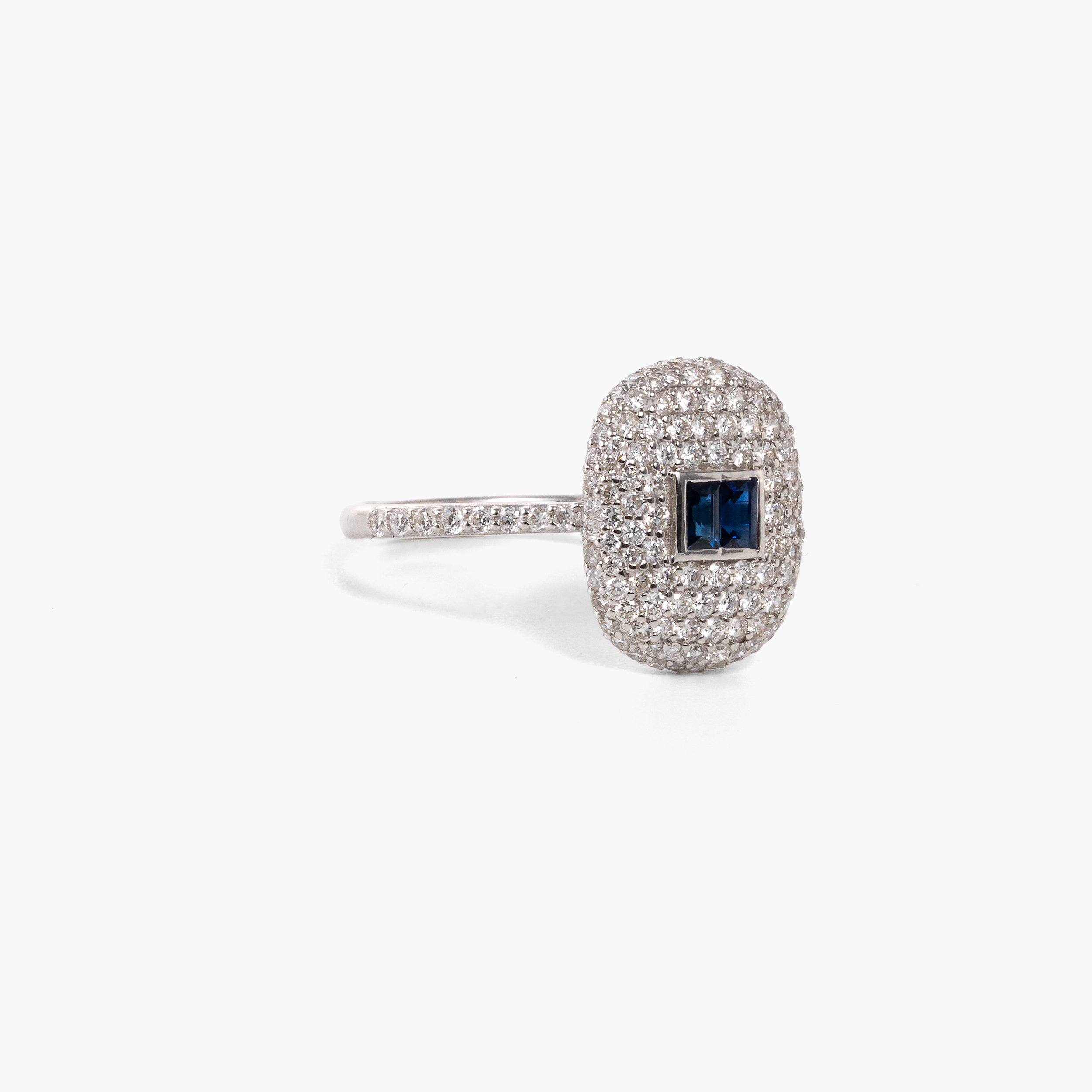 Inel aur 18k cu safire si diamante 0.95 ct