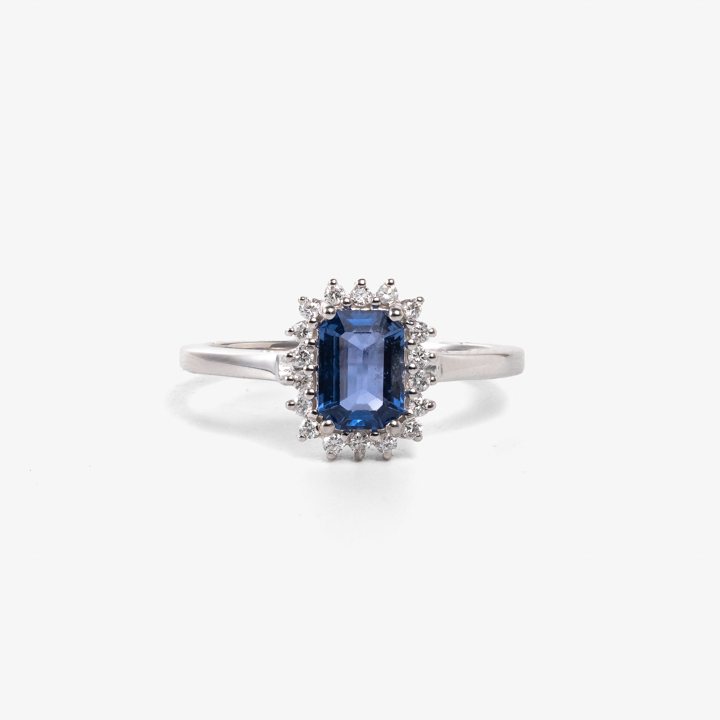 Inel aur 18k cu safir 0.95 ct si diamante