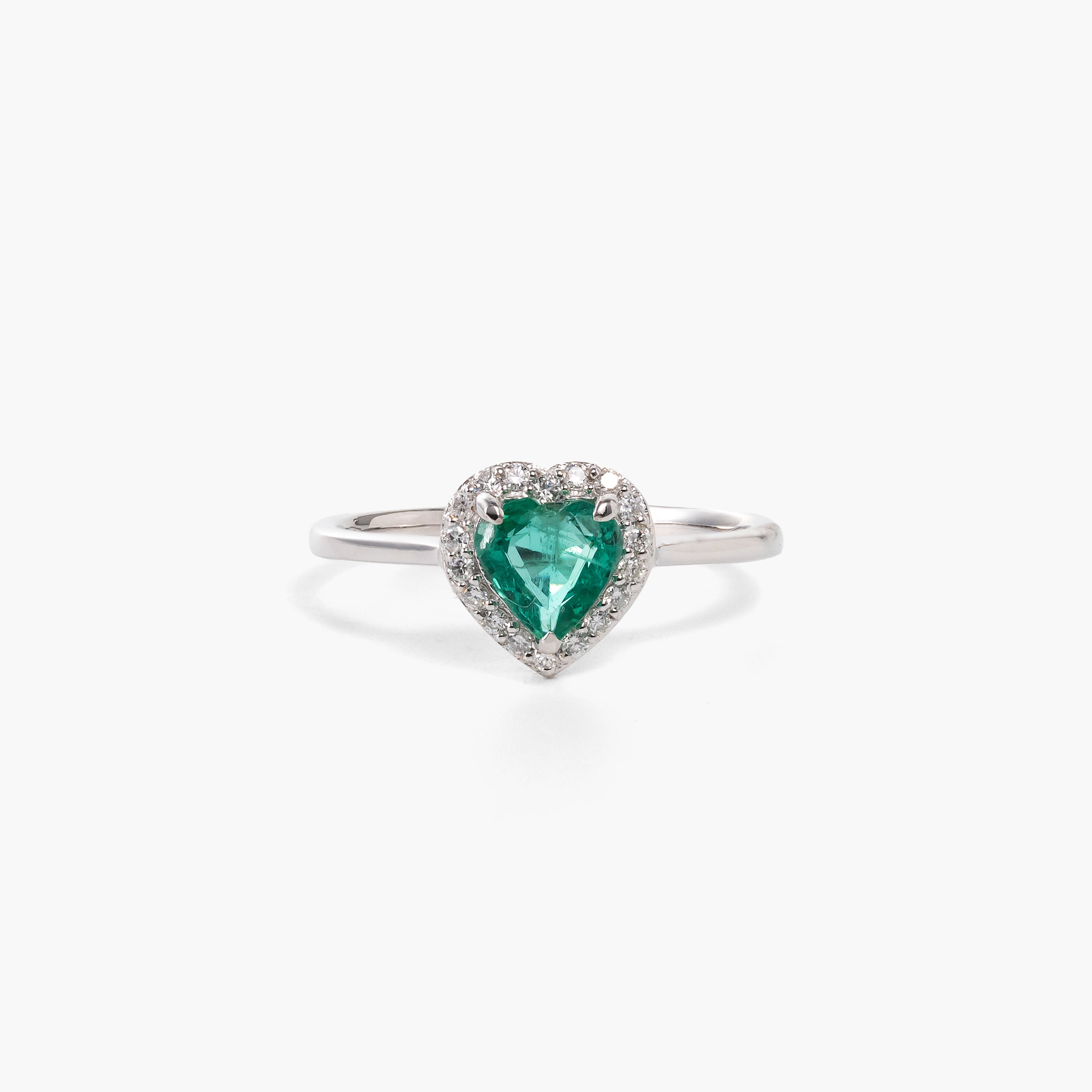 Inel aur 18k cu smarald 0.80 ct si diamante