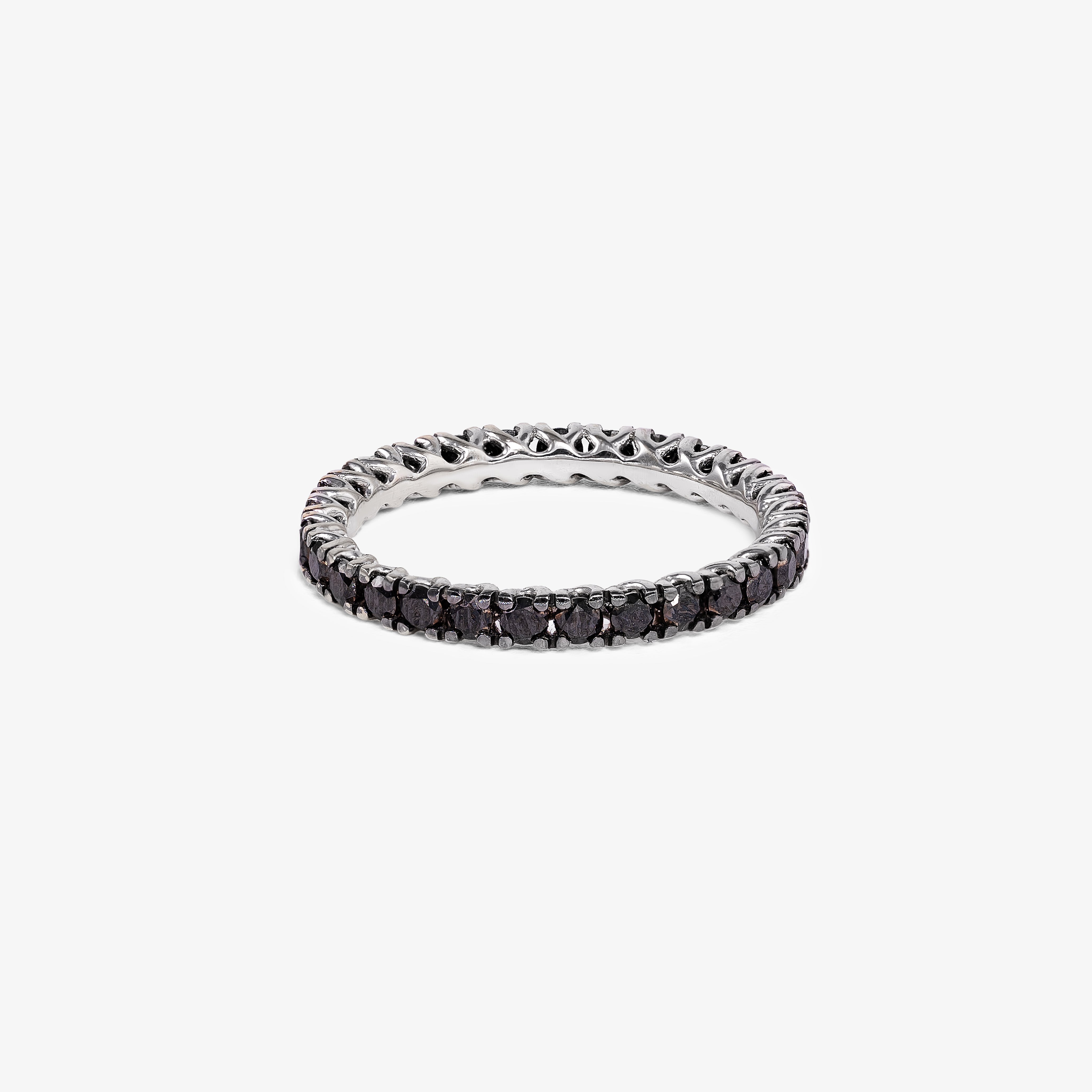 Inel eternity aur 18k cu diamante negre 1.00 ct