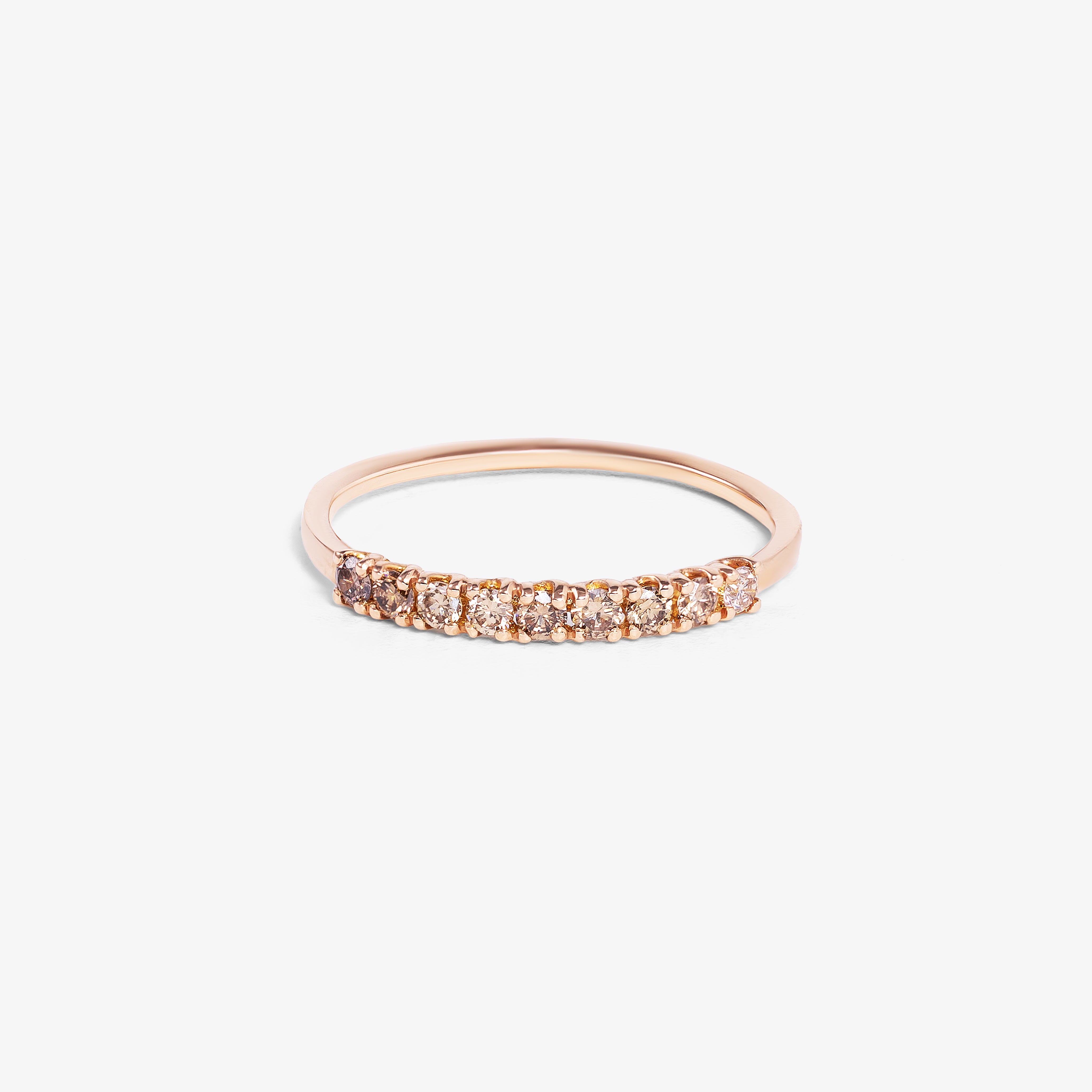 Semi-eternity ring with brown diamonds