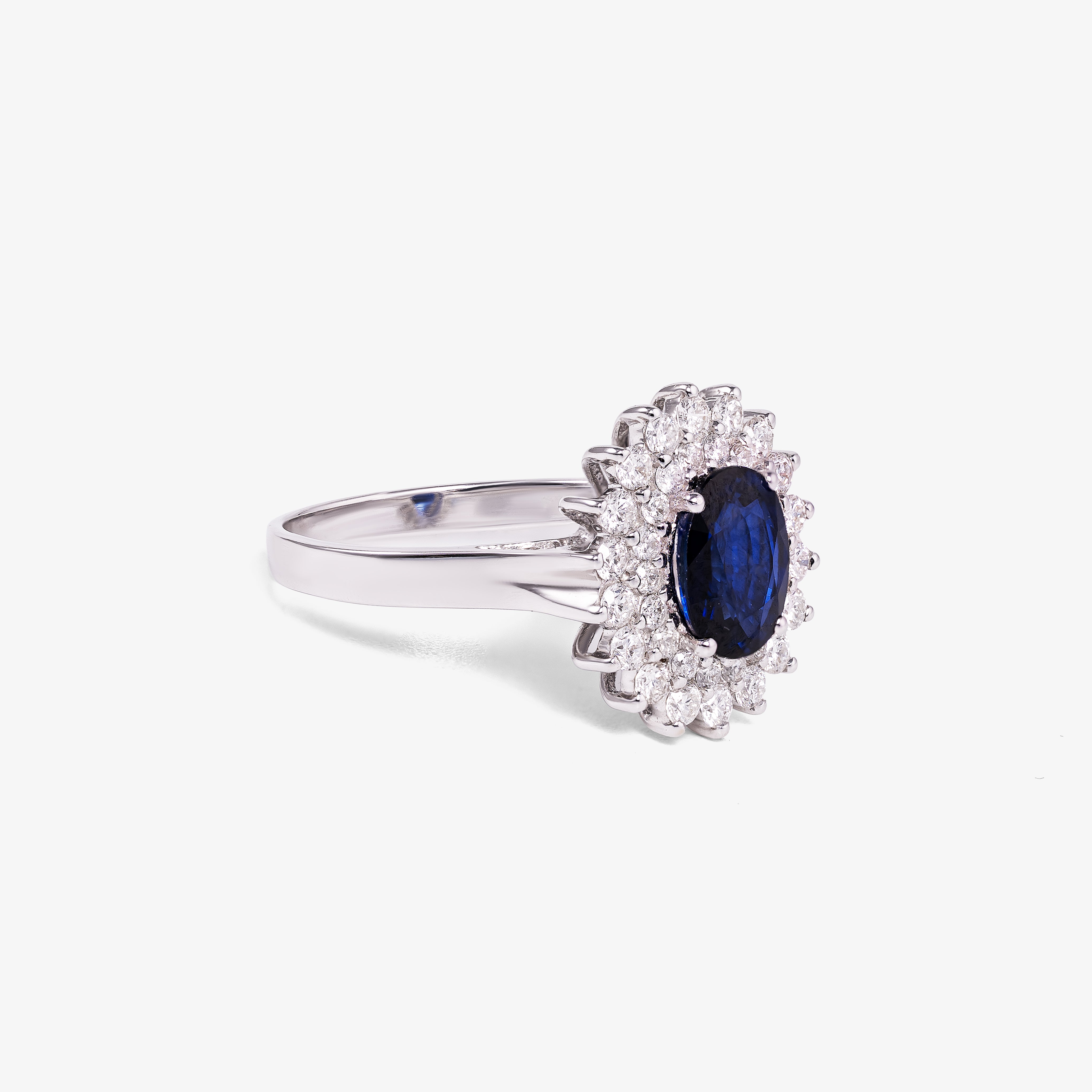 Inel aur 18k cu safir 1.59 ct si diamante 0.65 ct