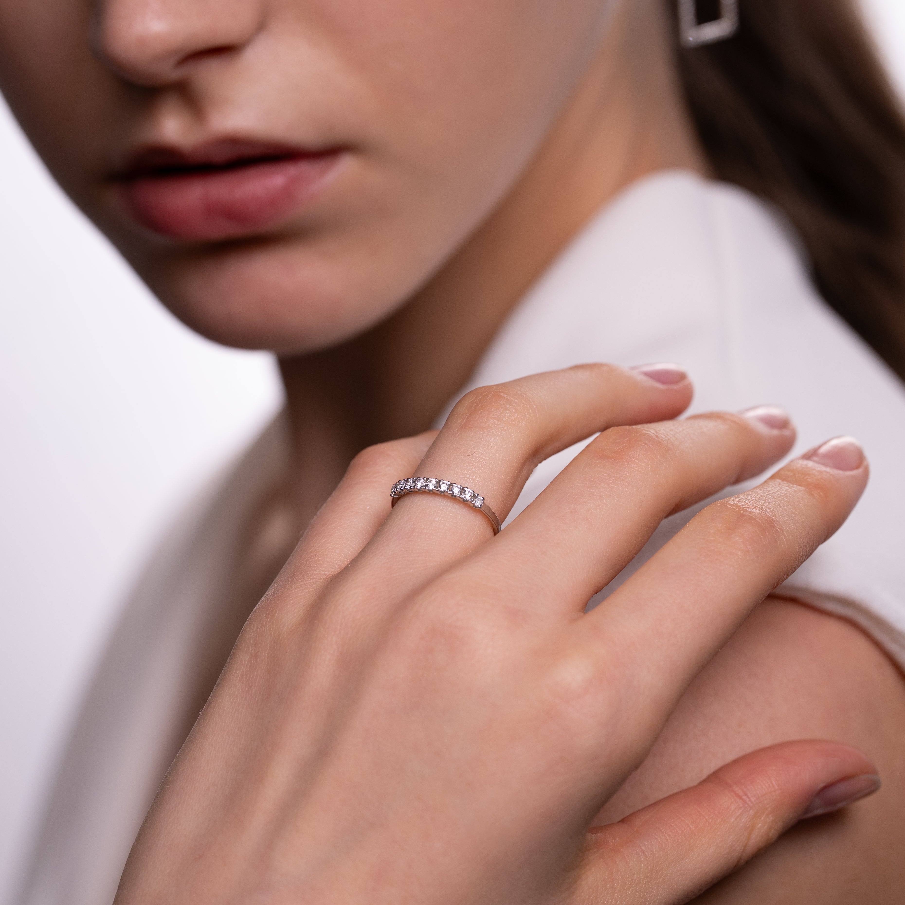 Inel semi-eternity cu diamante 0.30 ct