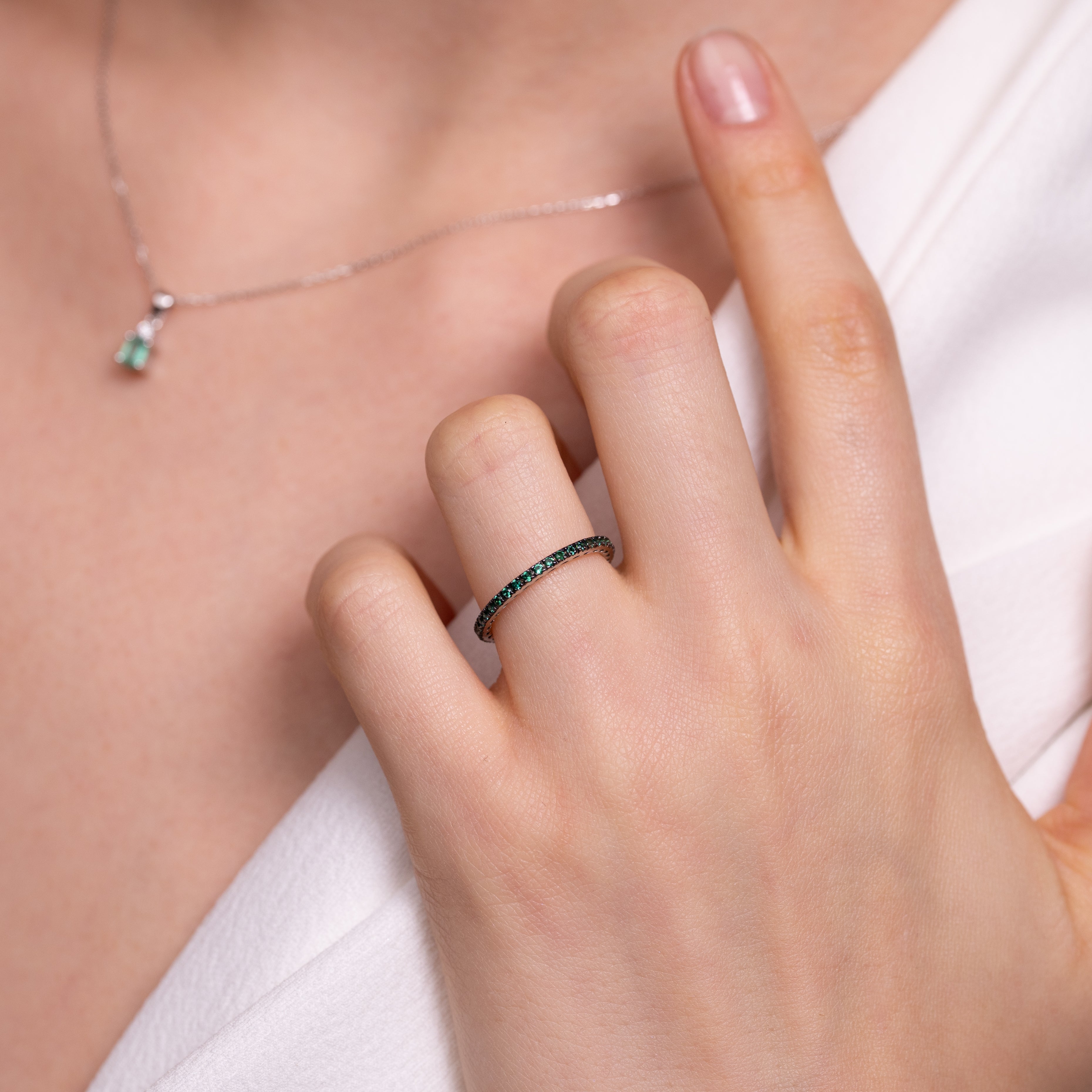 Eternity Ring with Emeralds 0.55ct
