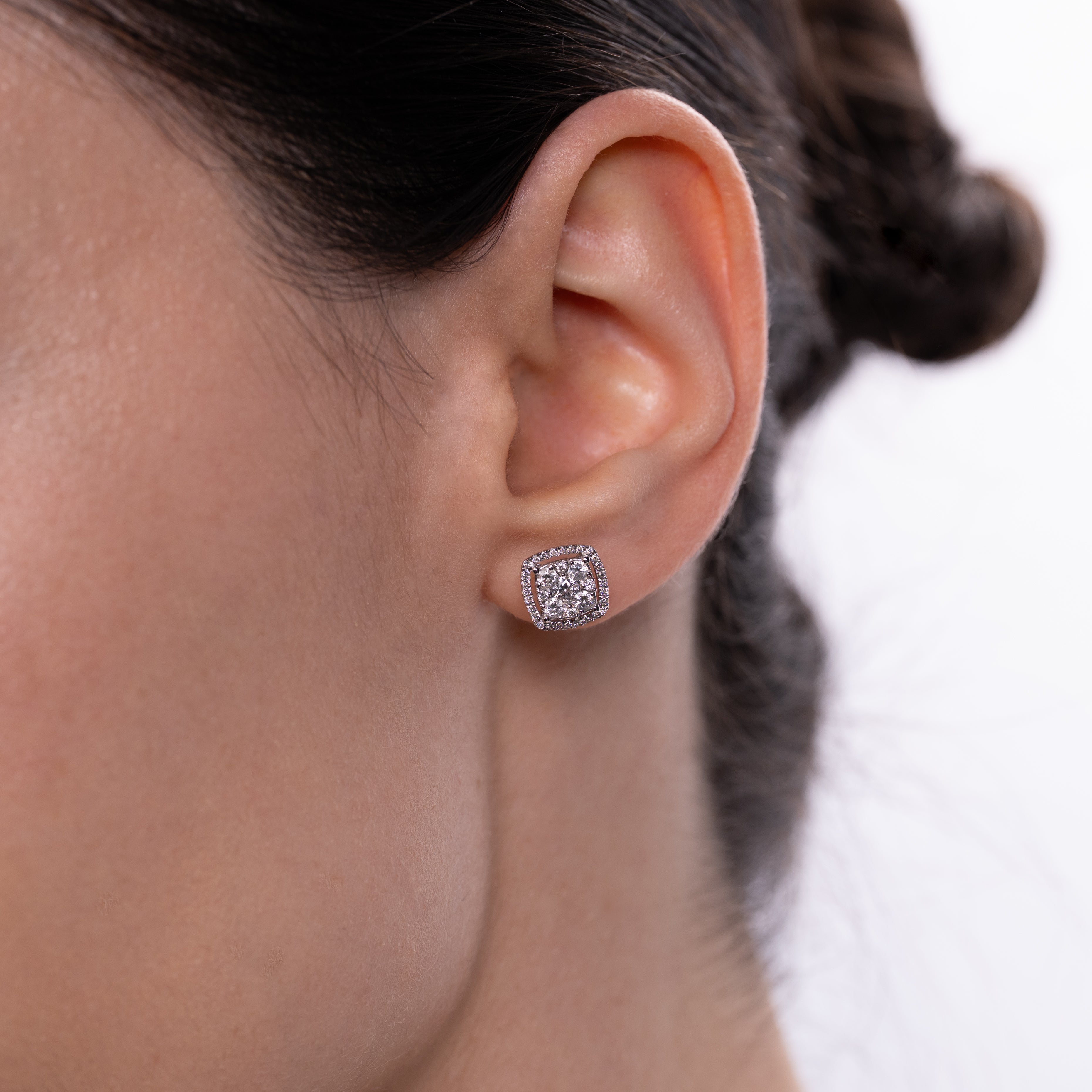 Cercei aur 18k cu diamante 0.74 ct