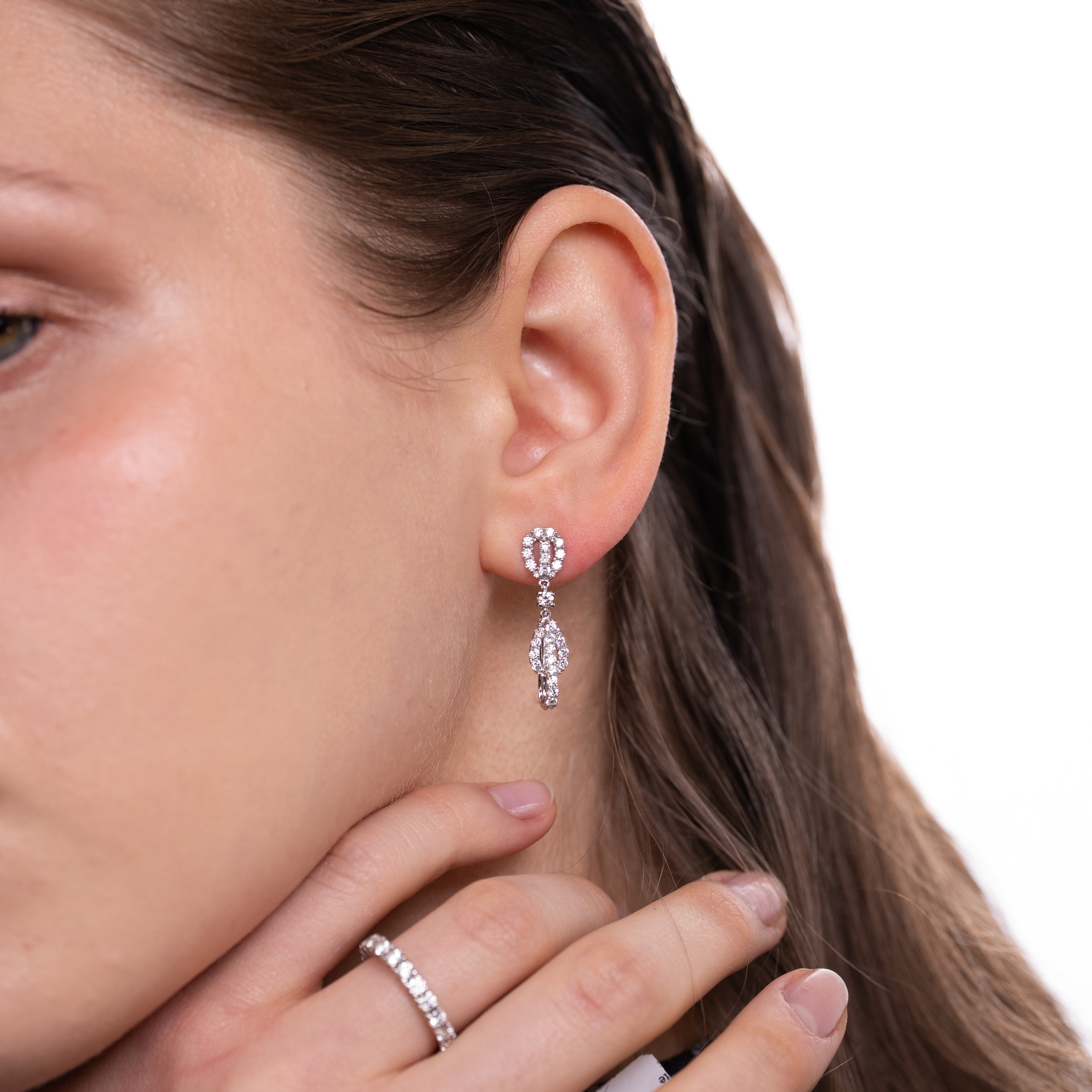 Cercei aur 18k cu diamante 1.09 ct
