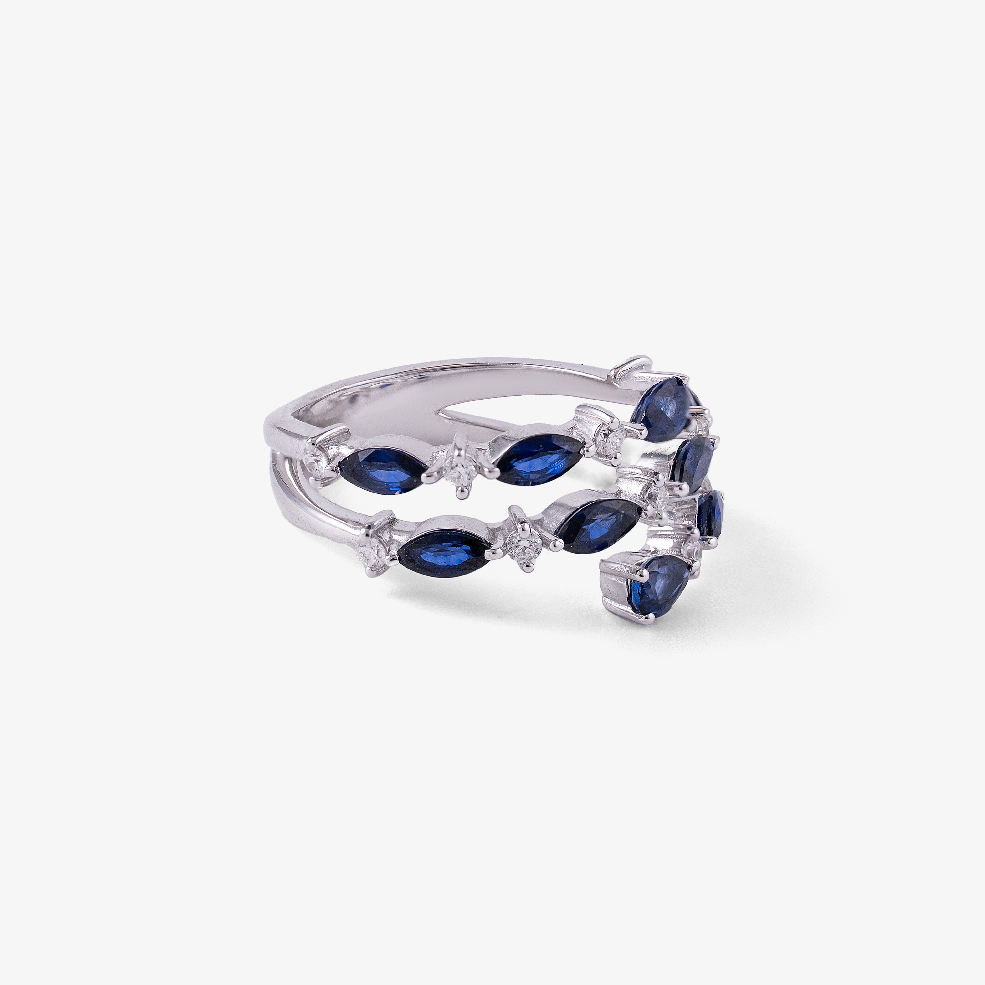 Inel aur 18k cu safire 1.69 ct si diamante