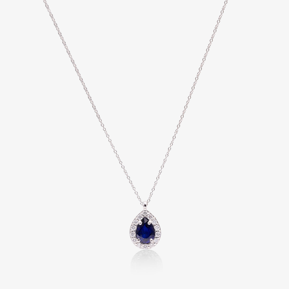 Colier aur 18k cu safir 0.65 ct si diamante