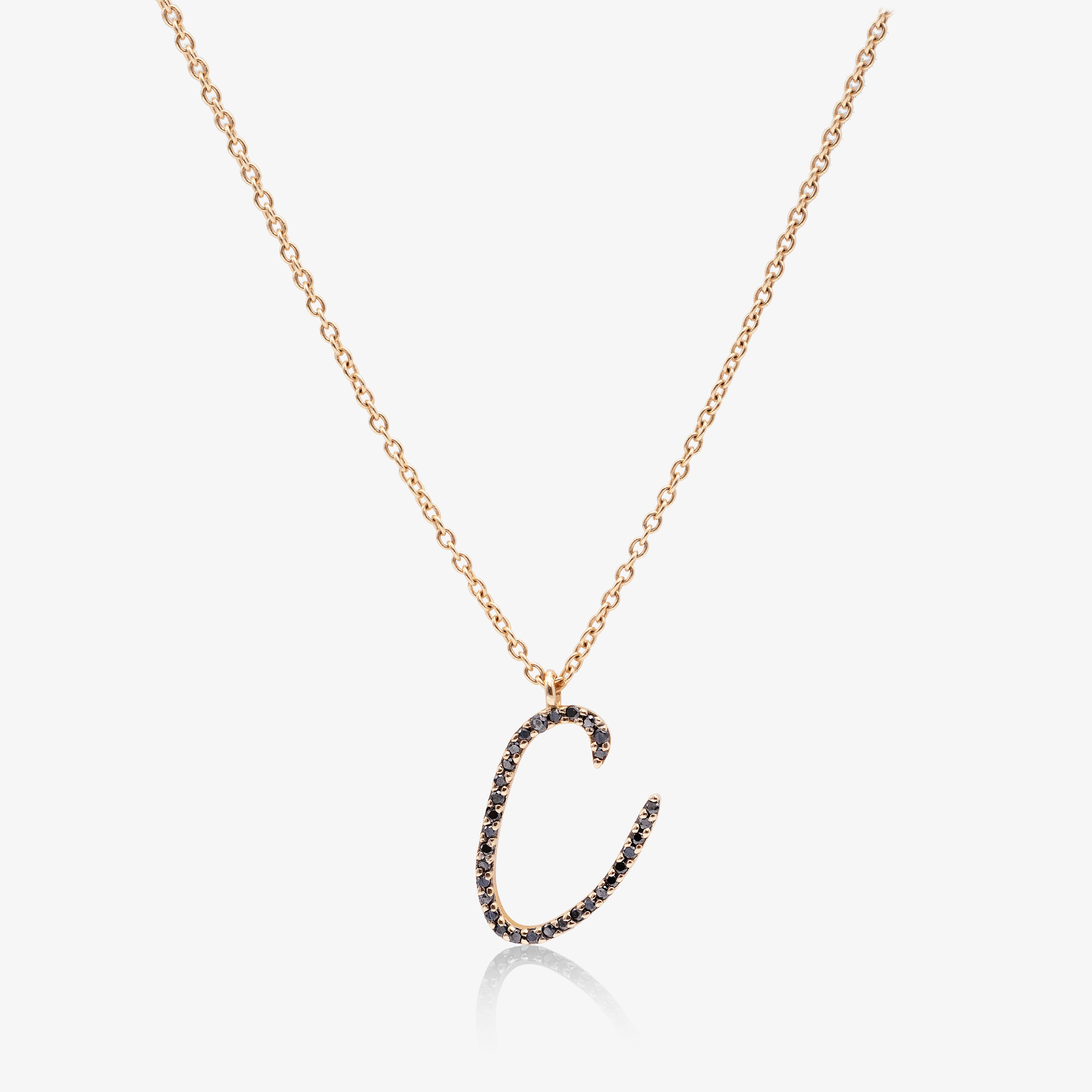 Colier aur 18k cu diamante negre 0.14 ct