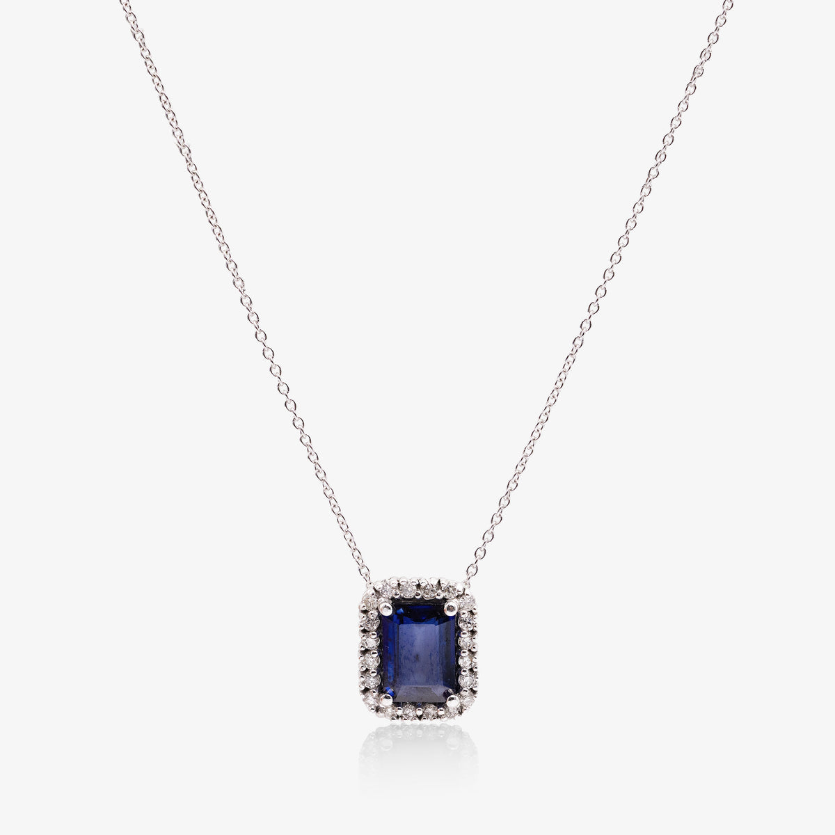 Colier aur 18k cu safir 1.00 ct si diamante
