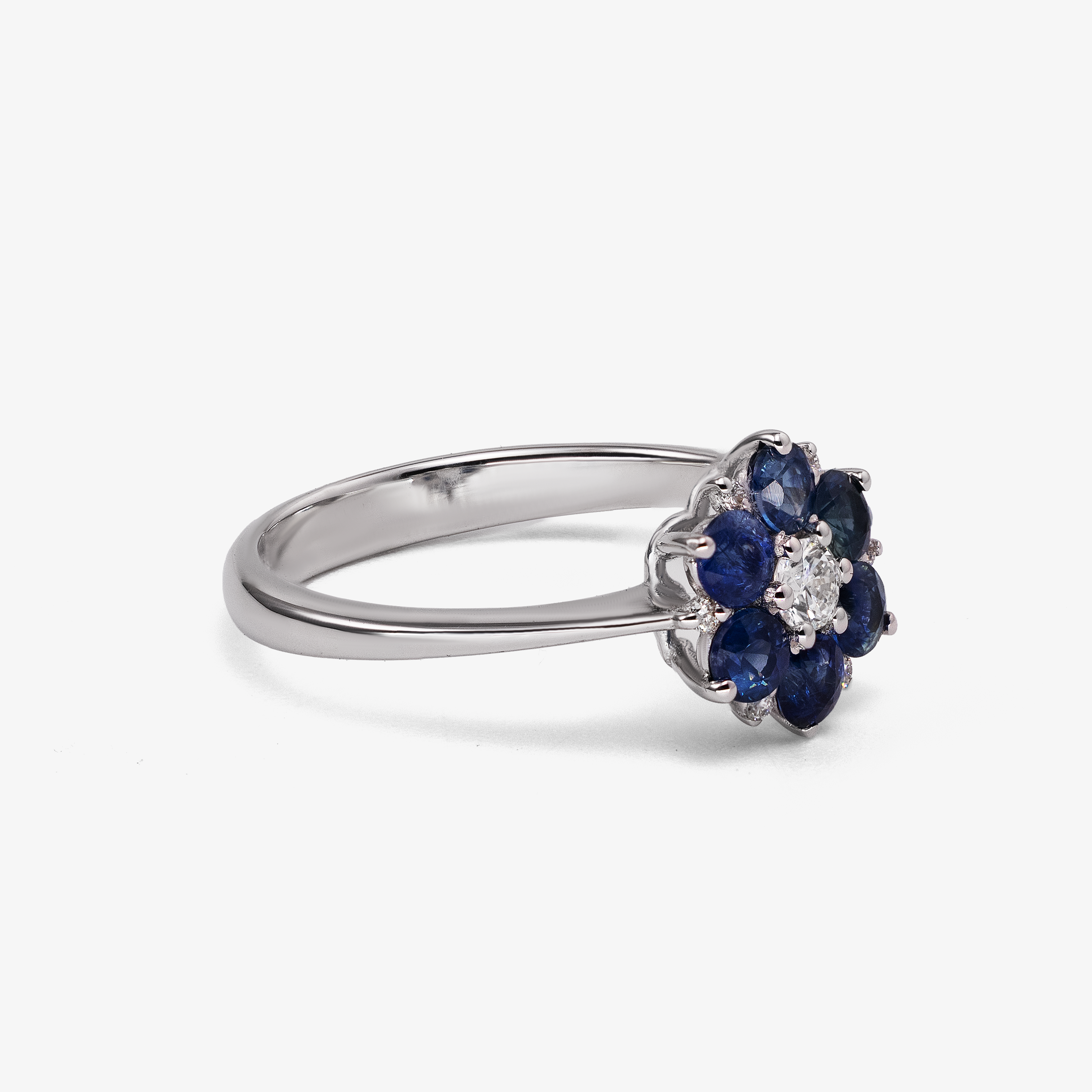Inel aur 18k cu safire 0.88 ct si diamante