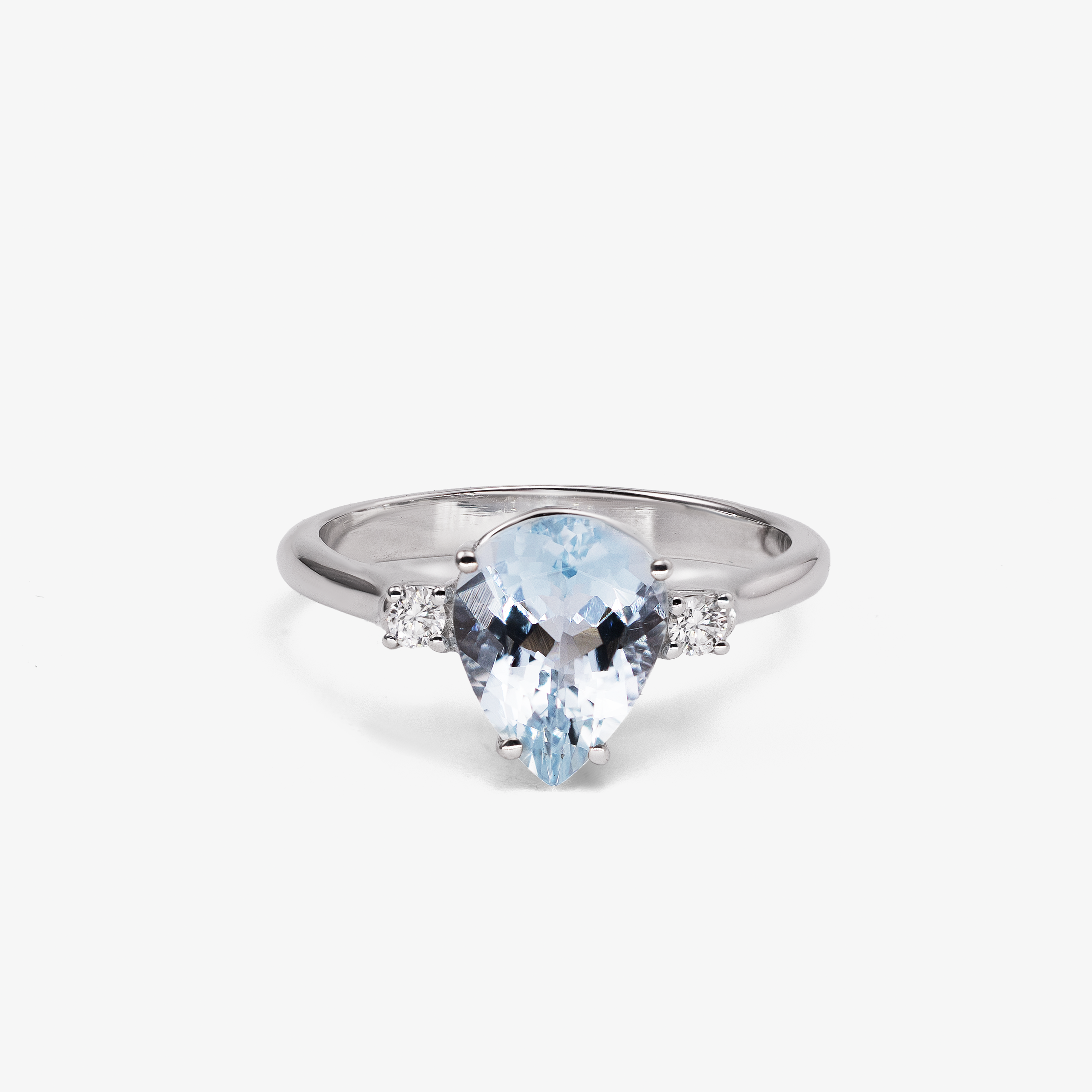 Inel aur 18k cu aquamarin 1.61 ct si diamante