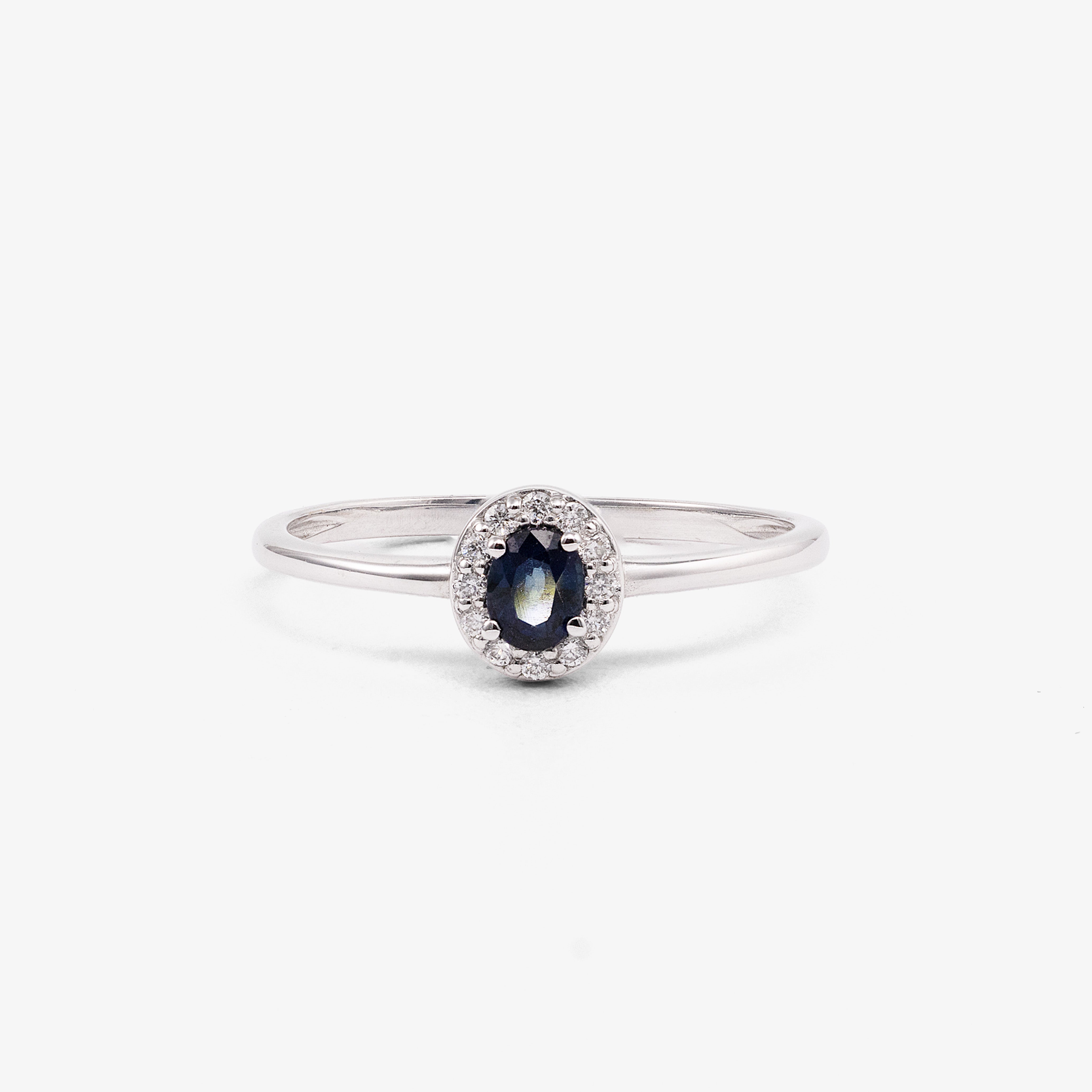 Inel aur 18k cu safir 0.20 ct si diamante