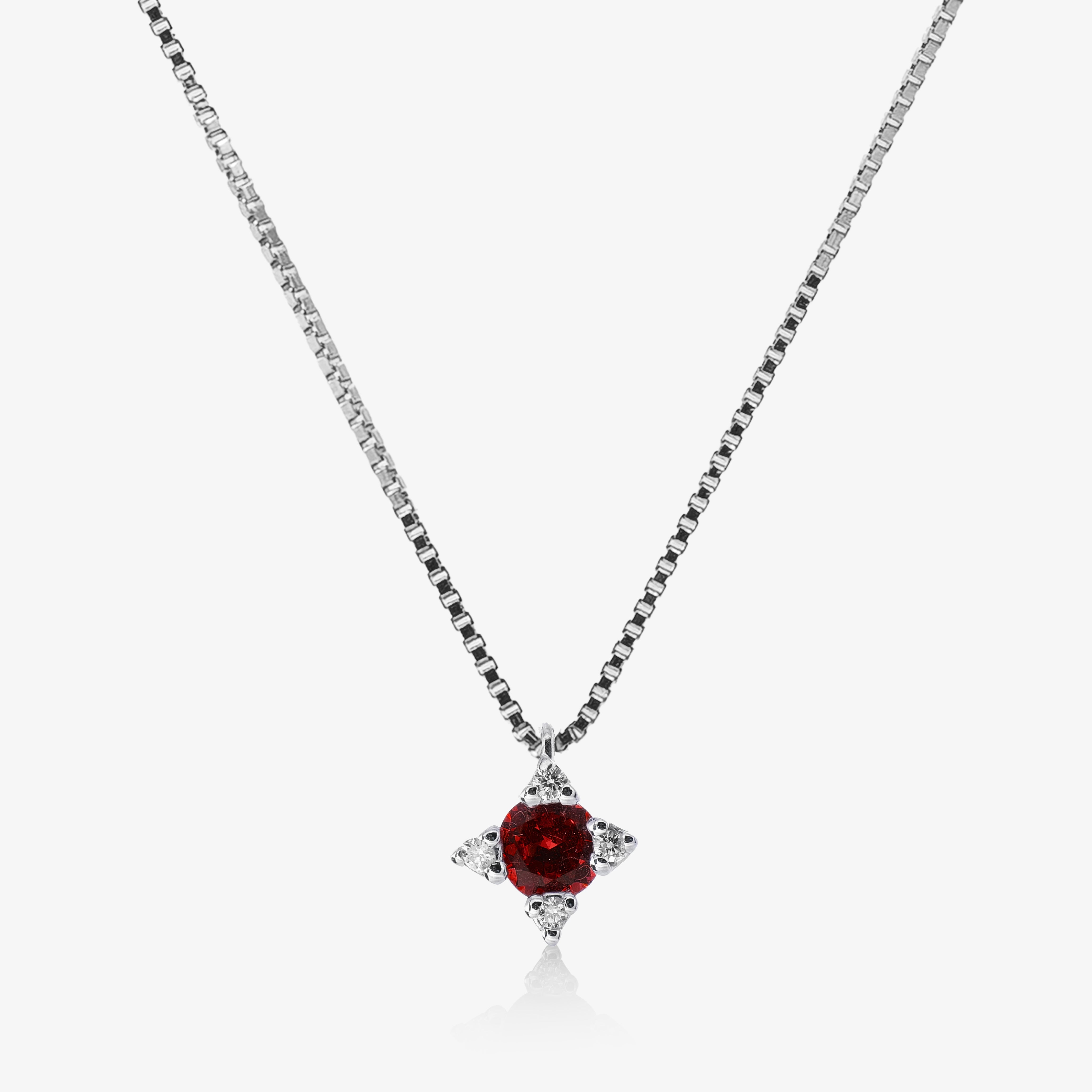 Star necklace with ruby