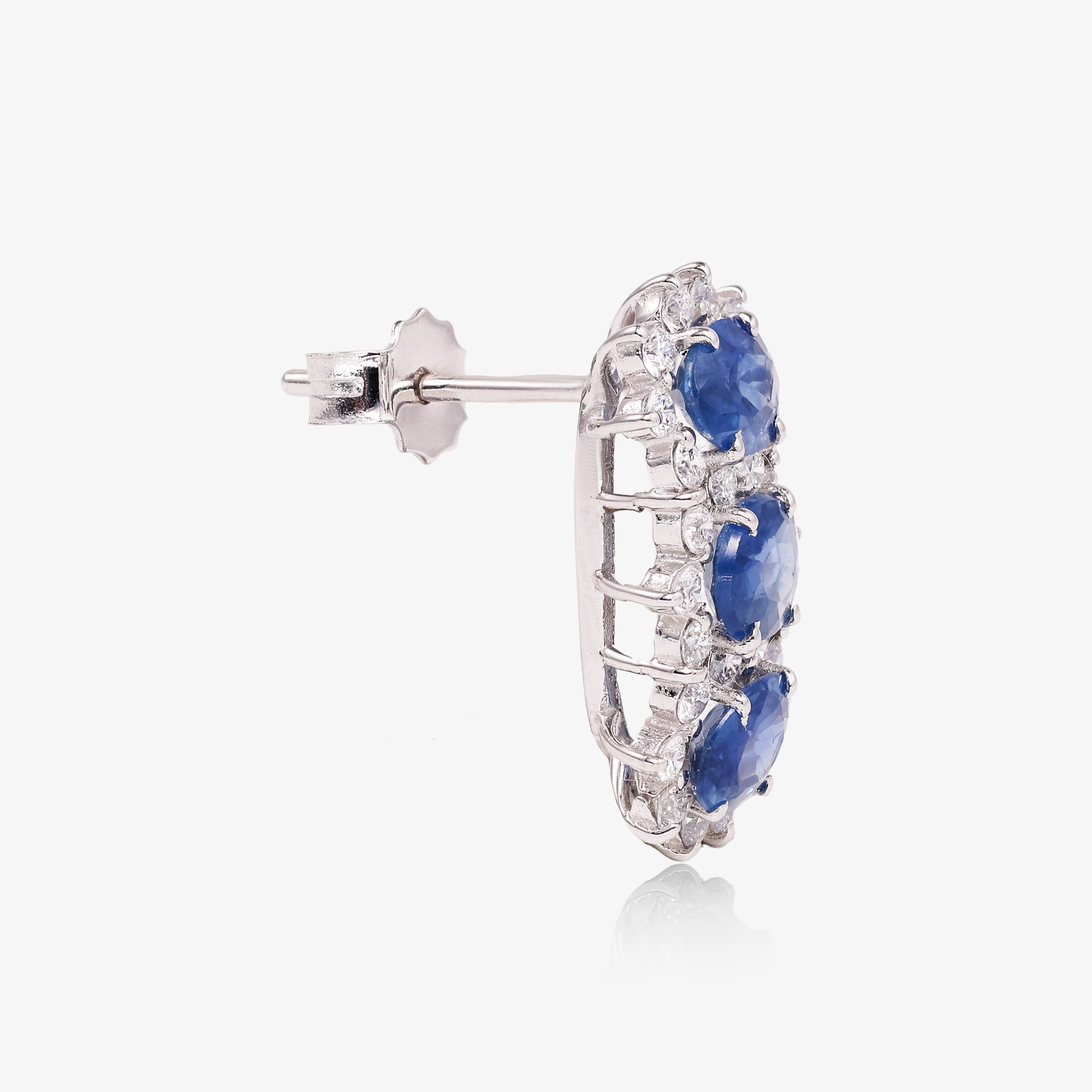 Cercei aur 18k cu safire 2.52 ct si diamante 0.63 ct