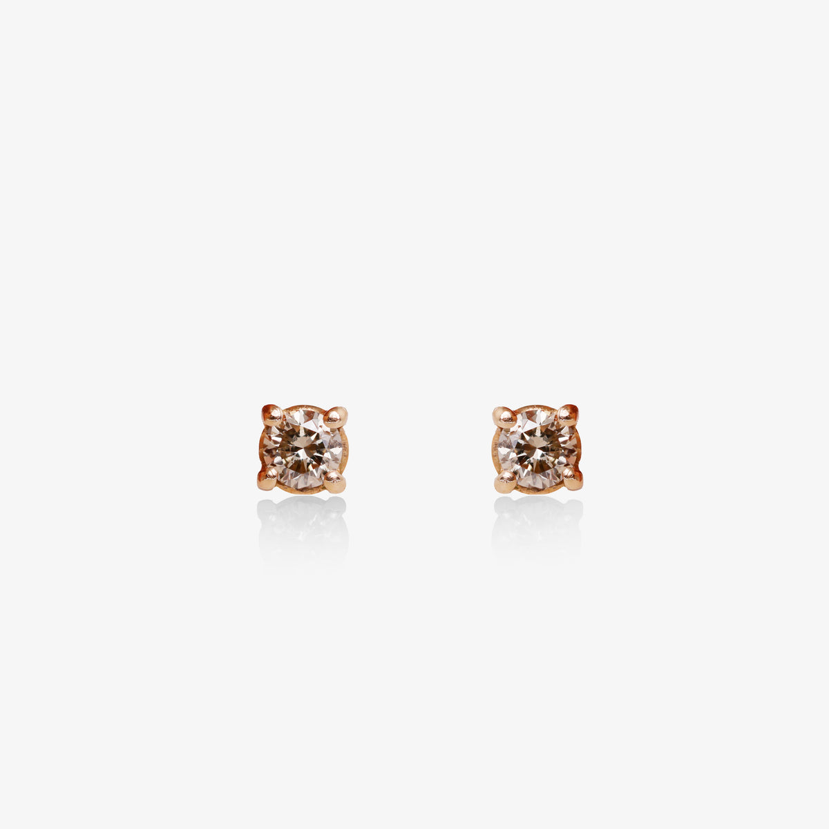Cercei aur roz 18k cu diamante brown