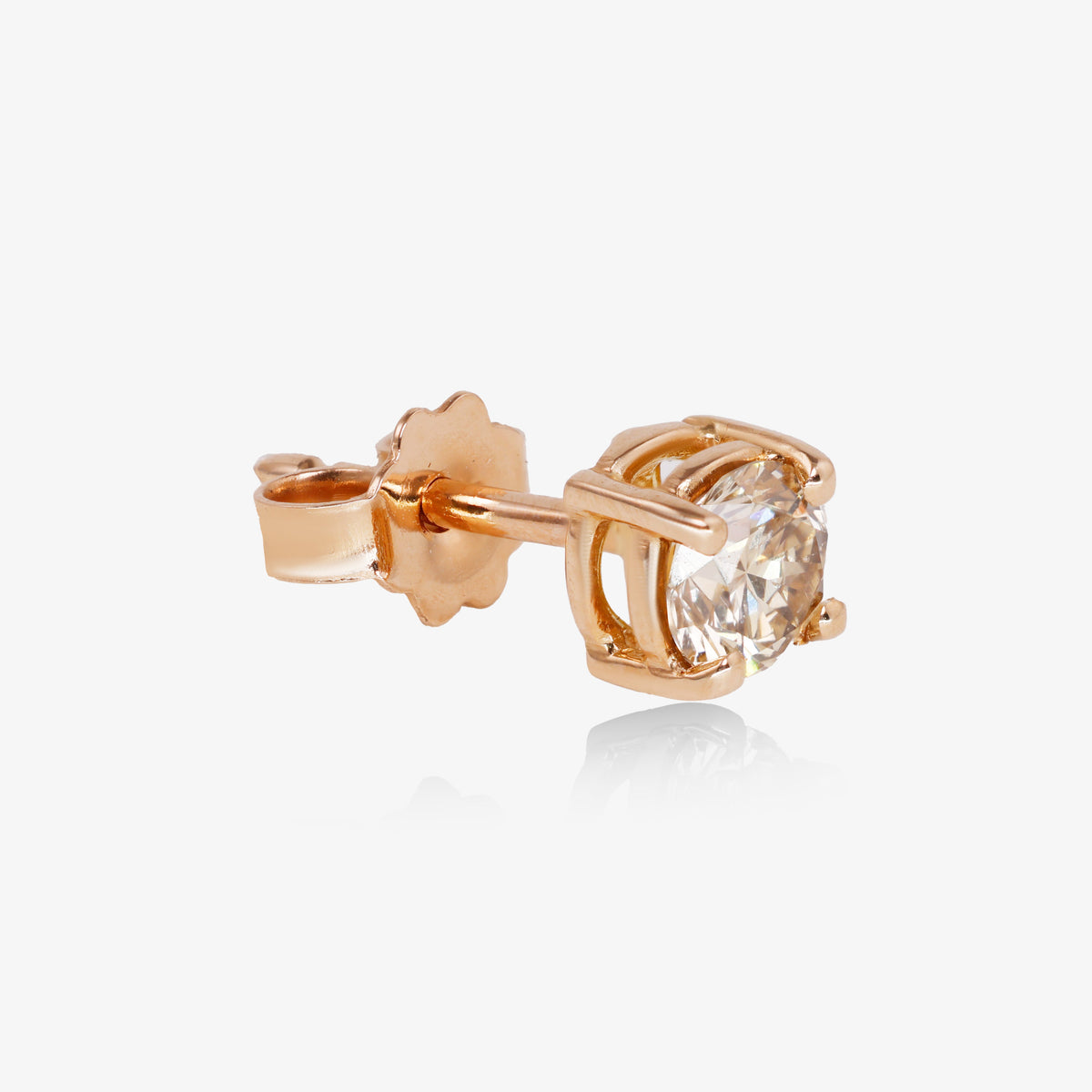 Cercei aur roz 18k cu diamante brown