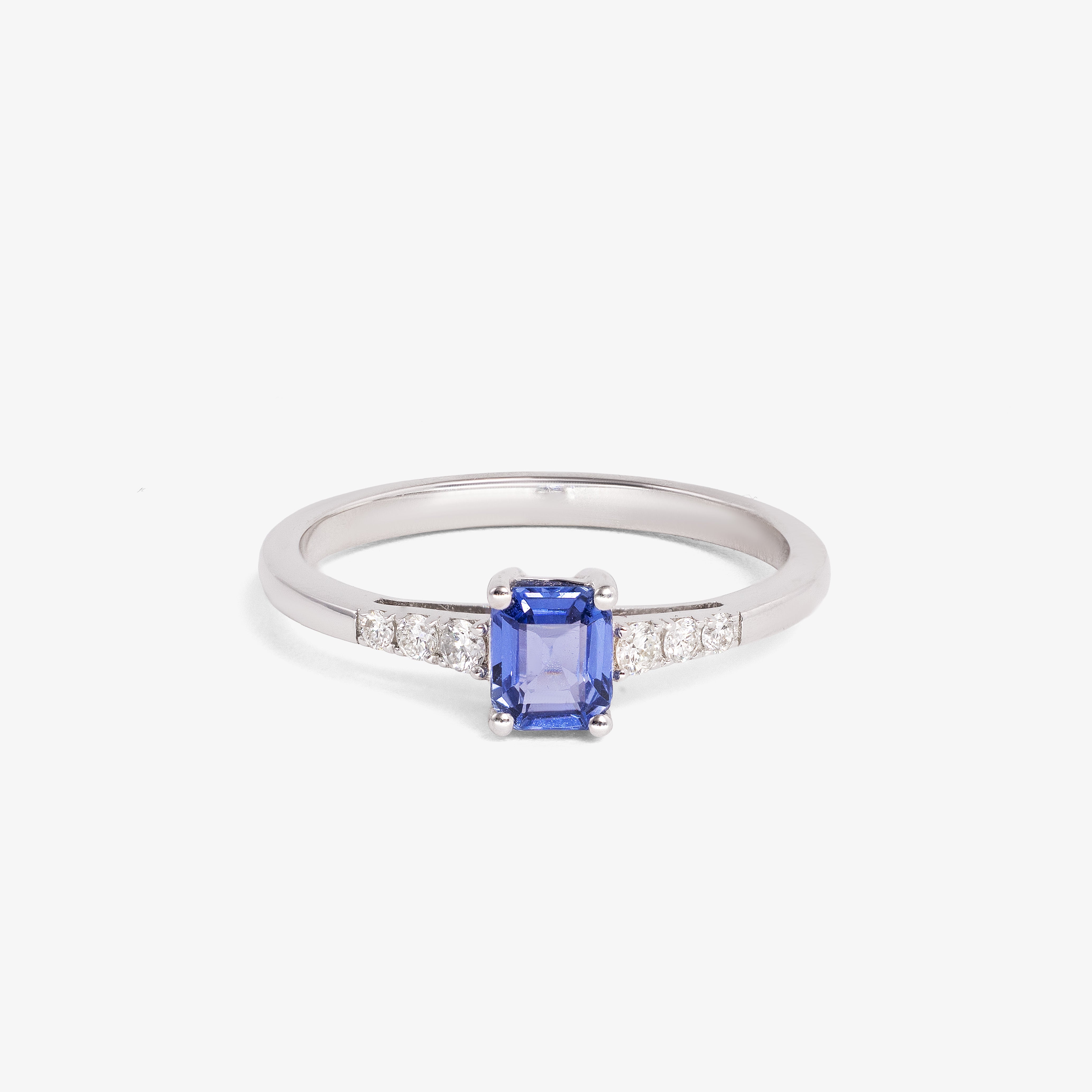 Inel aur 18k cu safir 0.50 ct si diamante