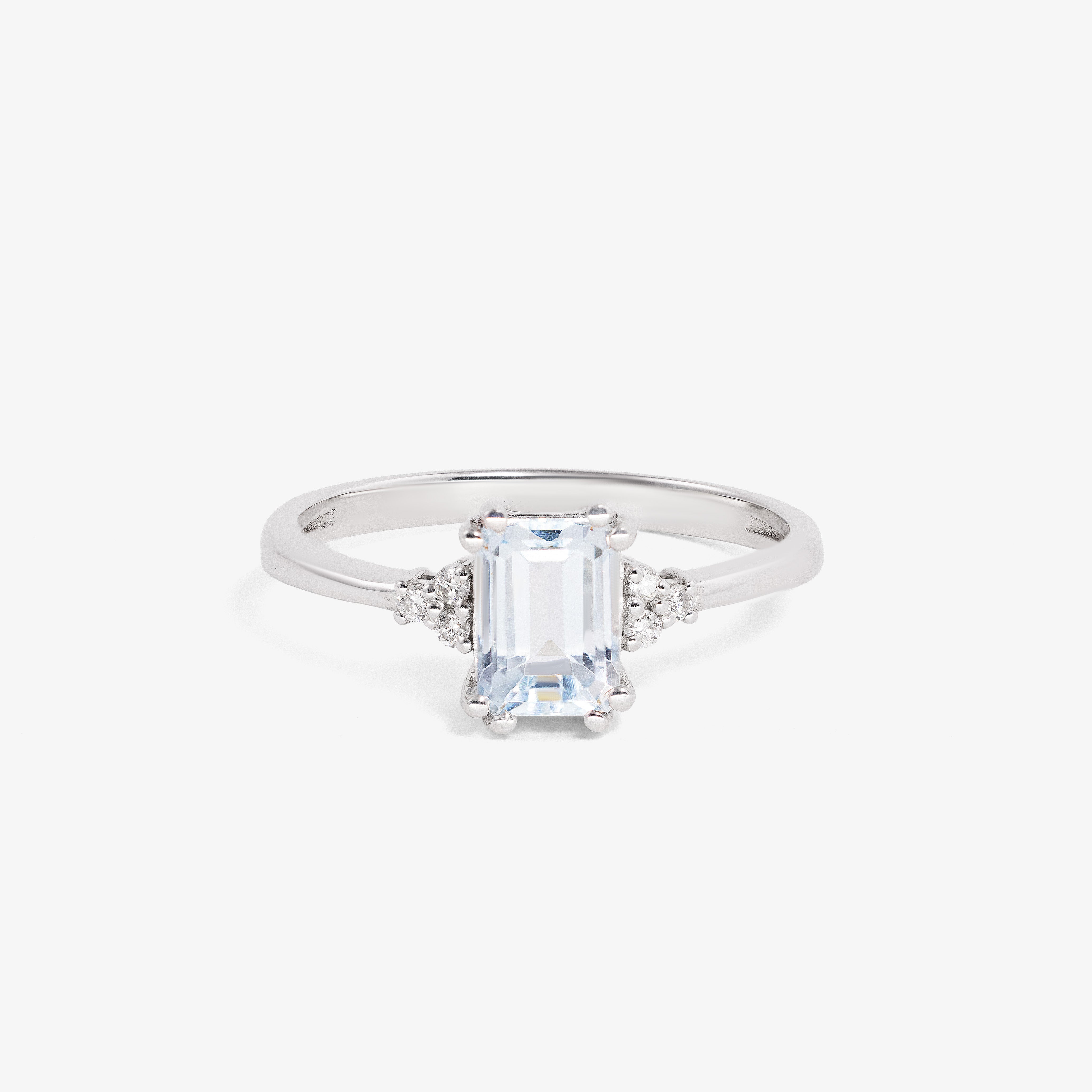 Inel aur 18k cu aquamarin 1.25 ct si diamante
