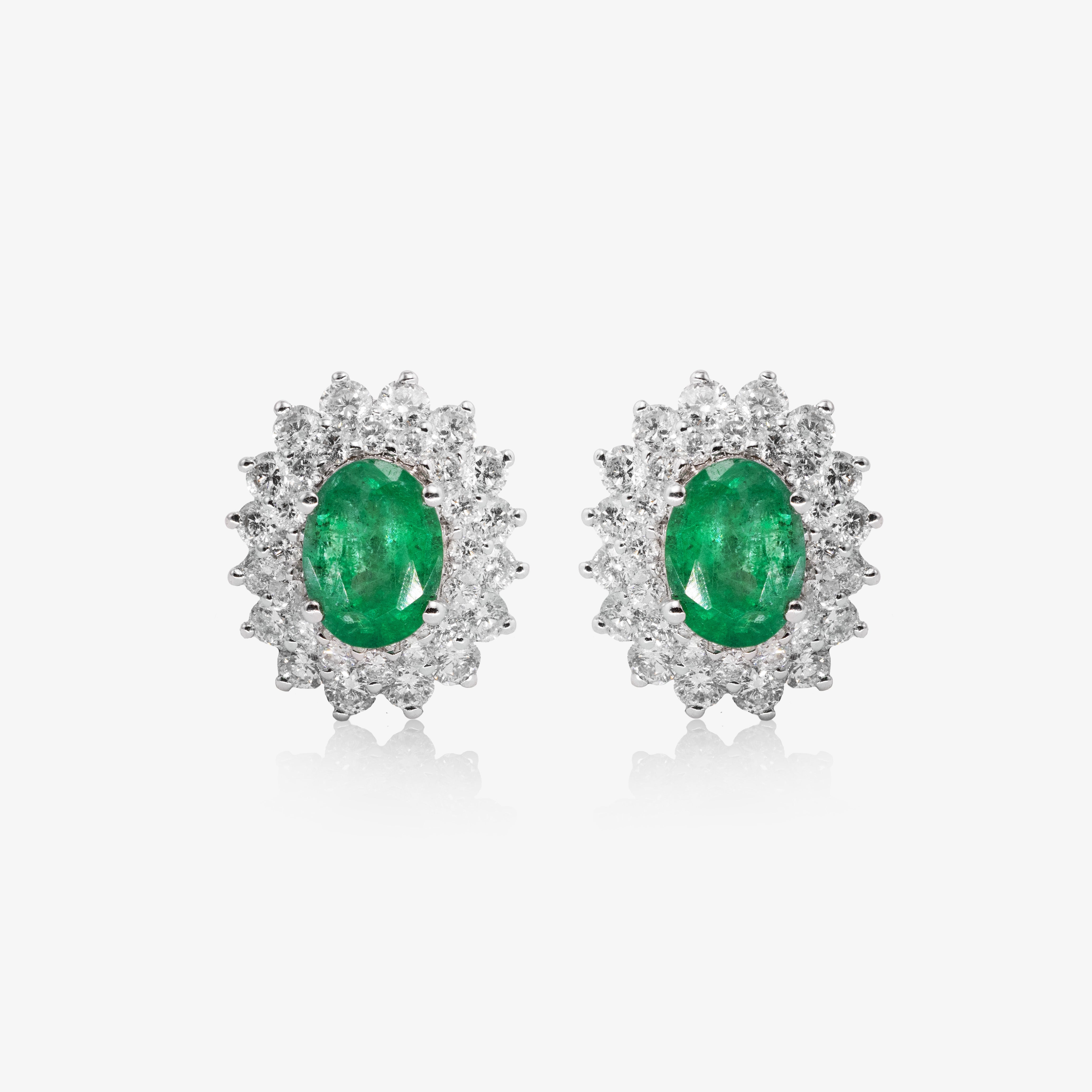 VANESA EARRINGS WITH EMERALDS AND DIAMONDS